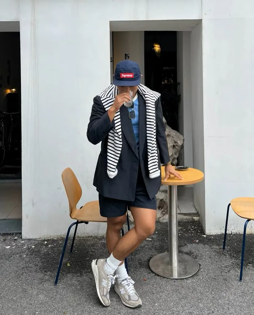 🅿️140 N038 Sup Gore-Tex Camp Cap 6M Reflective Strip Waterproof Baseball Cap Black Royal Blue