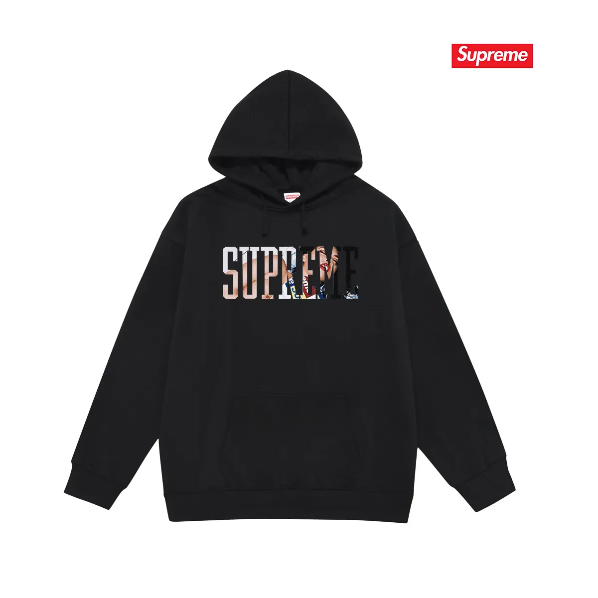 Style No. S2088 #terry P160💰 Velvet P170💰 Supreme FW24 WEEK1 Tera Patrick Tee Classic cotton printed hooded sweatshirt Made of 400g large terry 430g silver fox velvet (drop shoulder large version) fabric, soft texture and no pilling Imported environmentally friendly printing glue The pattern is bright and three-dimensional Quality 💥Same style for men and women The upper body is trendy Color: black white Gray Size: S M L XL XXL