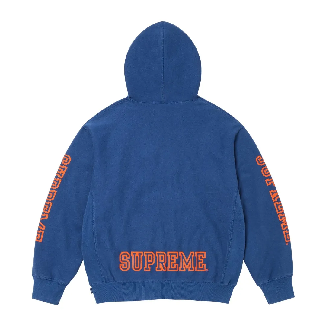 🅿️330 S263 top version Supreme 24FW COLLEGIATE SLEEVE HOODED letter printed sweatshirt 1. Fabric: ZP testing, custom weaving and dyeing, pure cotton 460G plus velvet main fabric, horizontal cutting 520G 2X2 thread 2. Printing: Printing uses thermoset ink printing, also known as plastic ink, or self-adhesive ink. Its ingredients are: mainly composed of polyvinyl chloride (PVC) and phthalates. PVC and phthalates, color fixing agents, stabilizers, and thickeners are mixed to form thermoset ink. It is not the digital direct printing promoted on the market. The printing texture of thermoset ink cannot be achieved by digital direct printing. 3. Sewing process: Twelve places of the whole garment are made of boneless splicing technology, processed by experienced foreign trade factories (ordinary factories cannot do it) 4. Hem and cuffs: all use 520G inelastic threads (low-end products use elastic threads to cause the hem and cuffs to appear wavy) 5. Customized ZP main label/wash water label/hangtag/packaging bag (equipped with an extra-large thickened handbag) Size: S~XL