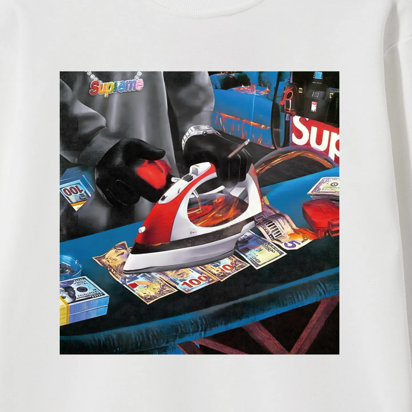 Style No. S2019 #terry P160💰 Velvet P170💰 Supreme SS22 Week 1 Gas Tee graphic print hooded sweatshirt Made of 400g large terry 430g silver fox velvet (off-shoulder large version) fabric, soft texture and no pilling Imported environmentally friendly printing glue The pattern is bright and three-dimensional Quality 💥Same style for men and women The upper body is trendy Color: black white gray Size: S M L XL XXL