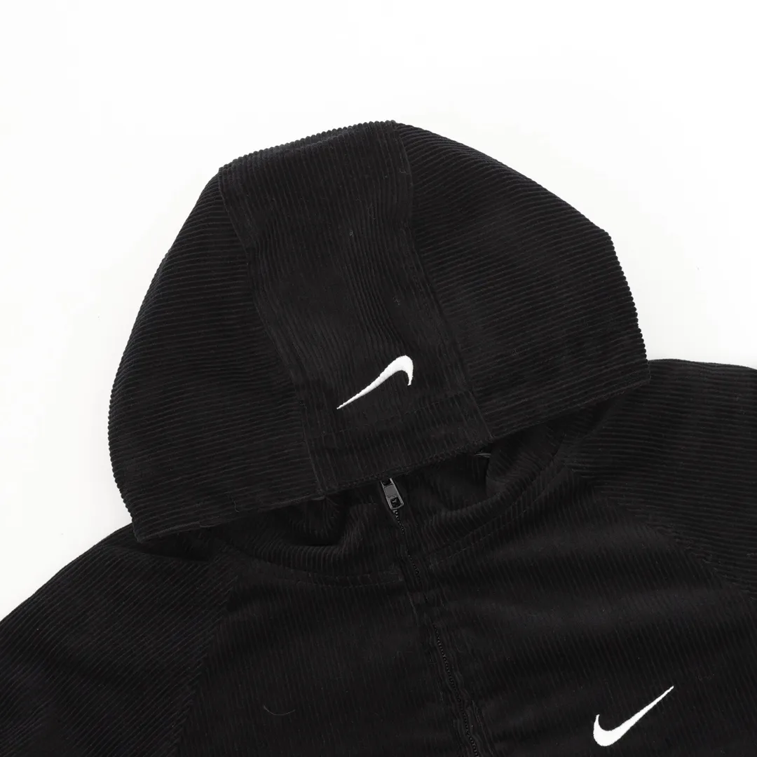 🅿️700 Supreme x Nike corduroy cotton jacket joint model Arc Corduroy Hooded Jacket Corduroy zipper hooded jacket. The original fabric is custom-dyed and developed. The fabric feels very good, so the details and accessories are made according to the original version. The quality of the factory's craftsmanship is comparable to the original version. Size: S-XL