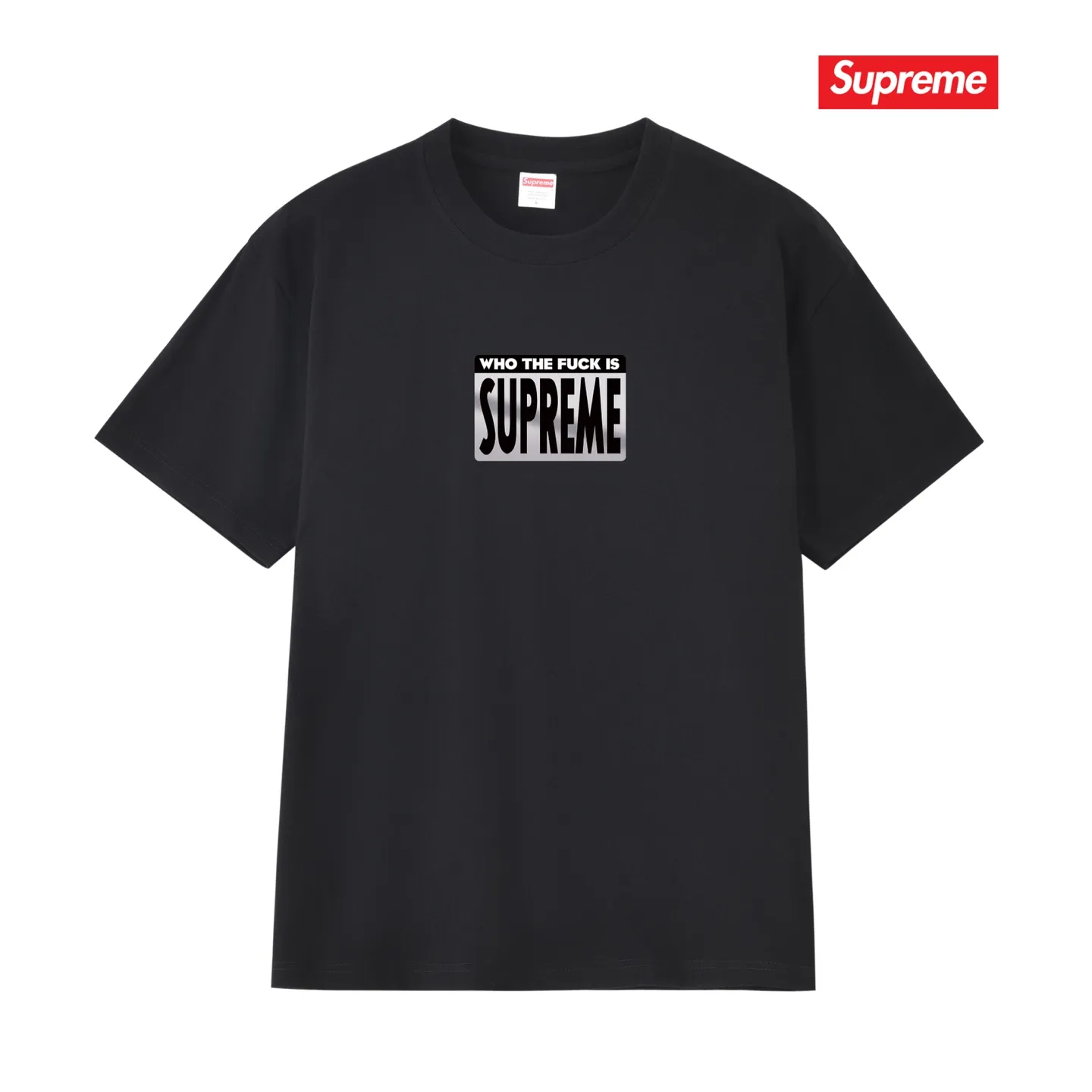 S150 P110💰 Supreme 19SS Who The Fuck Tee Dirty Words Big BOX LOGO Short-sleeved T-shirt Loose fit Made of 260g combed cotton double yarn All three standards from fabrics to accessories are complete ZP Imported Matsui company slurry printing will never crack The whole piece adopts three-needle five-thread technology The neckline-shoulder seam-sleeve seam is double-lined, which looks more three-dimensional and textured) The same process as the authentic original, classic version Feel free to compare zp. The whole piece adopts three-needle five-thread craftsmanship (neckline-shoulder seam-sleeve seam double thread, which looks more three-dimensional and textured). It has the same craftsmanship as the original original, classic version. Color: black, white, pink, navy blue, light gray. Size: S M L XL XXL