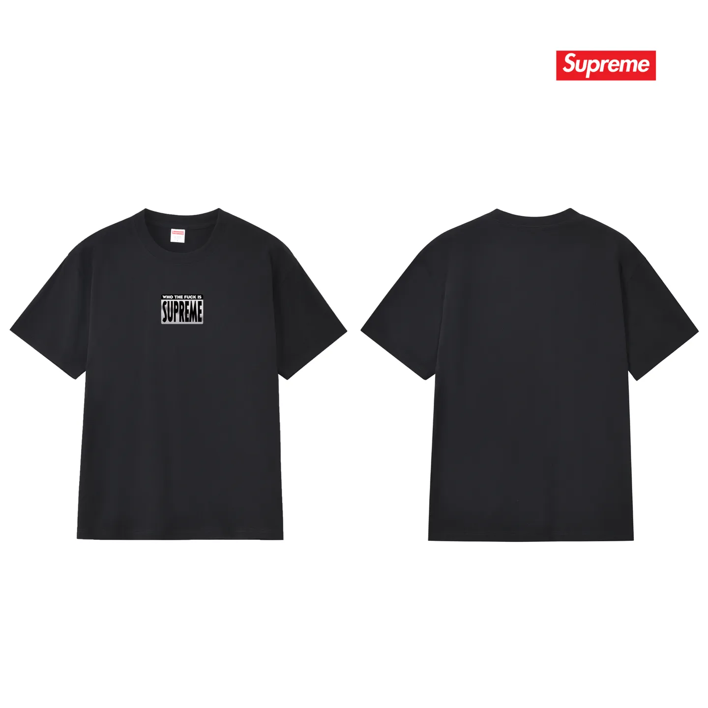 S150 P110💰 Supreme 19SS Who The Fuck Tee Dirty Words Big BOX LOGO Short-sleeved T-shirt Loose fit Made of 260g combed cotton double yarn All three standards from fabrics to accessories are complete ZP Imported Matsui company slurry printing will never crack The whole piece adopts three-needle five-thread technology The neckline-shoulder seam-sleeve seam is double-lined, which looks more three-dimensional and textured) The same process as the authentic original, classic version Feel free to compare zp. The whole piece adopts three-needle five-thread craftsmanship (neckline-shoulder seam-sleeve seam double thread, which looks more three-dimensional and textured). It has the same craftsmanship as the original original, classic version. Color: black, white, pink, navy blue, light gray. Size: S M L XL XXL