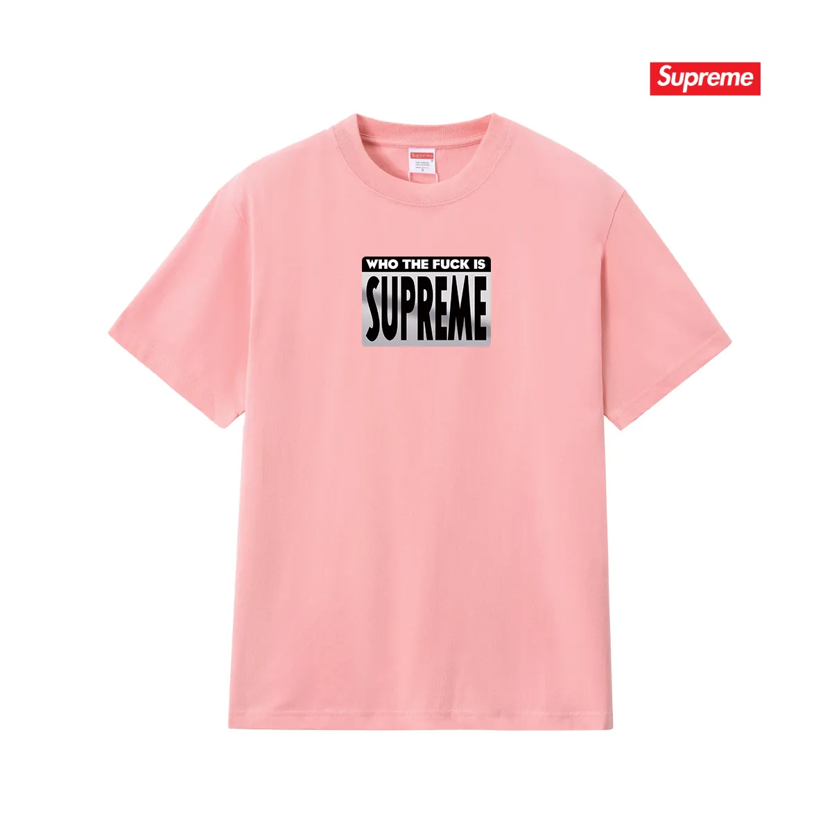 S150 P110💰 Supreme 19SS Who The Fuck Tee Dirty Words Big BOX LOGO Short-sleeved T-shirt Loose fit Made of 260g combed cotton double yarn All three standards from fabrics to accessories are complete ZP Imported Matsui company slurry printing will never crack The whole piece adopts three-needle five-thread technology The neckline-shoulder seam-sleeve seam is double-lined, which looks more three-dimensional and textured) The same process as the authentic original, classic version Feel free to compare zp. The whole piece adopts three-needle five-thread craftsmanship (neckline-shoulder seam-sleeve seam double thread, which looks more three-dimensional and textured). It has the same craftsmanship as the original original, classic version. Color: black, white, pink, navy blue, light gray. Size: S M L XL XXL
