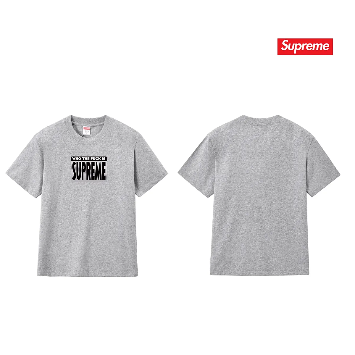 S150 P110💰 Supreme 19SS Who The Fuck Tee Dirty Words Big BOX LOGO Short-sleeved T-shirt Loose fit Made of 260g combed cotton double yarn All three standards from fabrics to accessories are complete ZP Imported Matsui company slurry printing will never crack The whole piece adopts three-needle five-thread technology The neckline-shoulder seam-sleeve seam is double-lined, which looks more three-dimensional and textured) The same process as the authentic original, classic version Feel free to compare zp. The whole piece adopts three-needle five-thread craftsmanship (neckline-shoulder seam-sleeve seam double thread, which looks more three-dimensional and textured). It has the same craftsmanship as the original original, classic version. Color: black, white, pink, navy blue, light gray. Size: S M L XL XXL