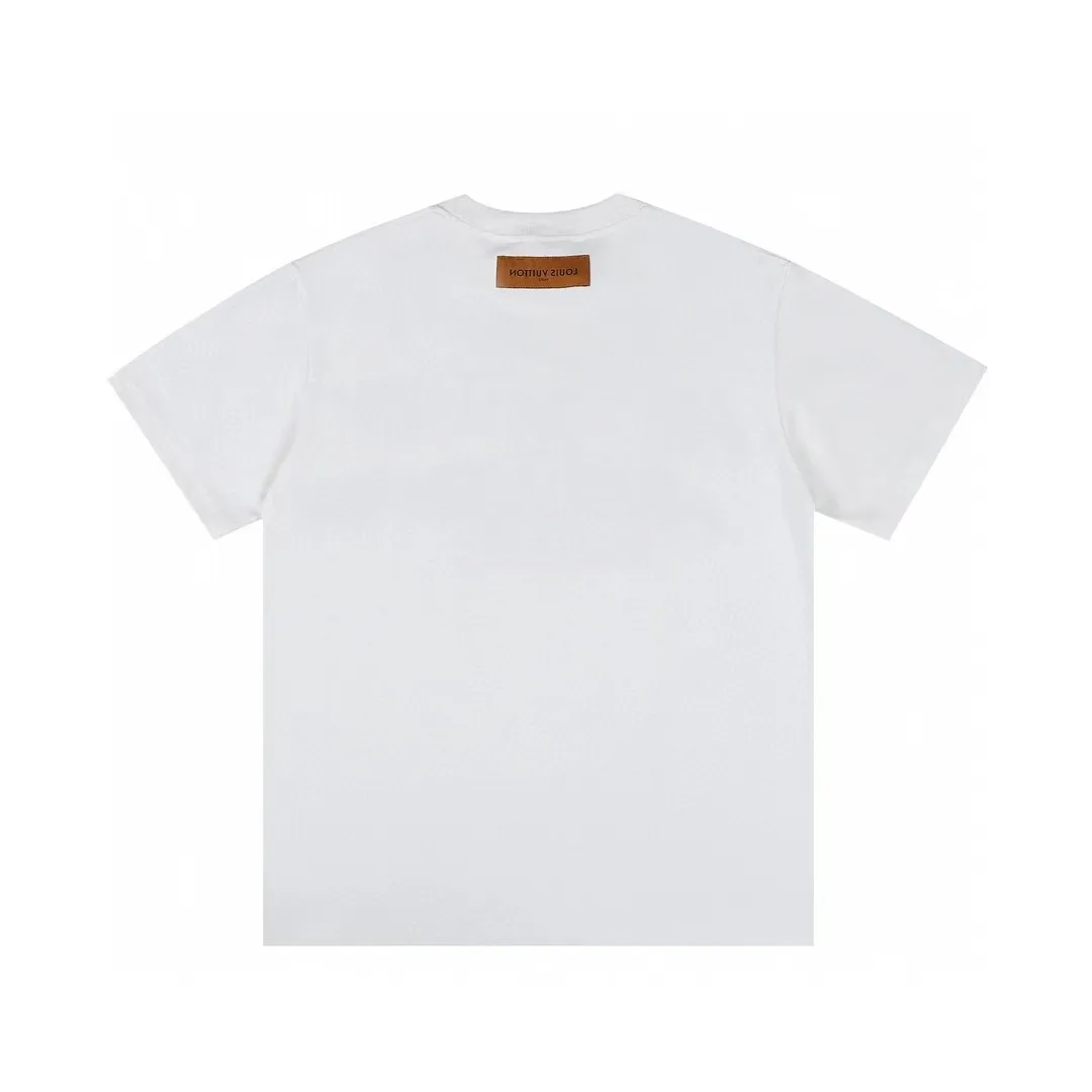 #S95 p110💰 1v 2023 new LV co-branded supreme round neck short-sleeved T-shirt with back logo on the back, custom dyed, very comfortable to the touch, super versatile and good-looking short-sleeved, complete with three labels, non-market ordinary version, feel free to compare, quality is absolutely guaranteed, size: S M L XL XXL
