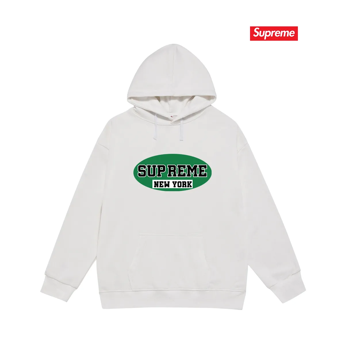 Style number S2020 #terry P160💰 Velvet P170💰 Supreme SS23 Week 1 NEW YORK TEE Retro Logo printed hooded sweatshirt Made of 400g large terry 430g silver fox velvet (drop shoulder large version) fabric, soft texture and no pilling Imported environmentally friendly printing glue The pattern is bright and three-dimensional Quality 💥Same style for men and women The upper body is trendy Color: black white gray Size: S M L XL XXL