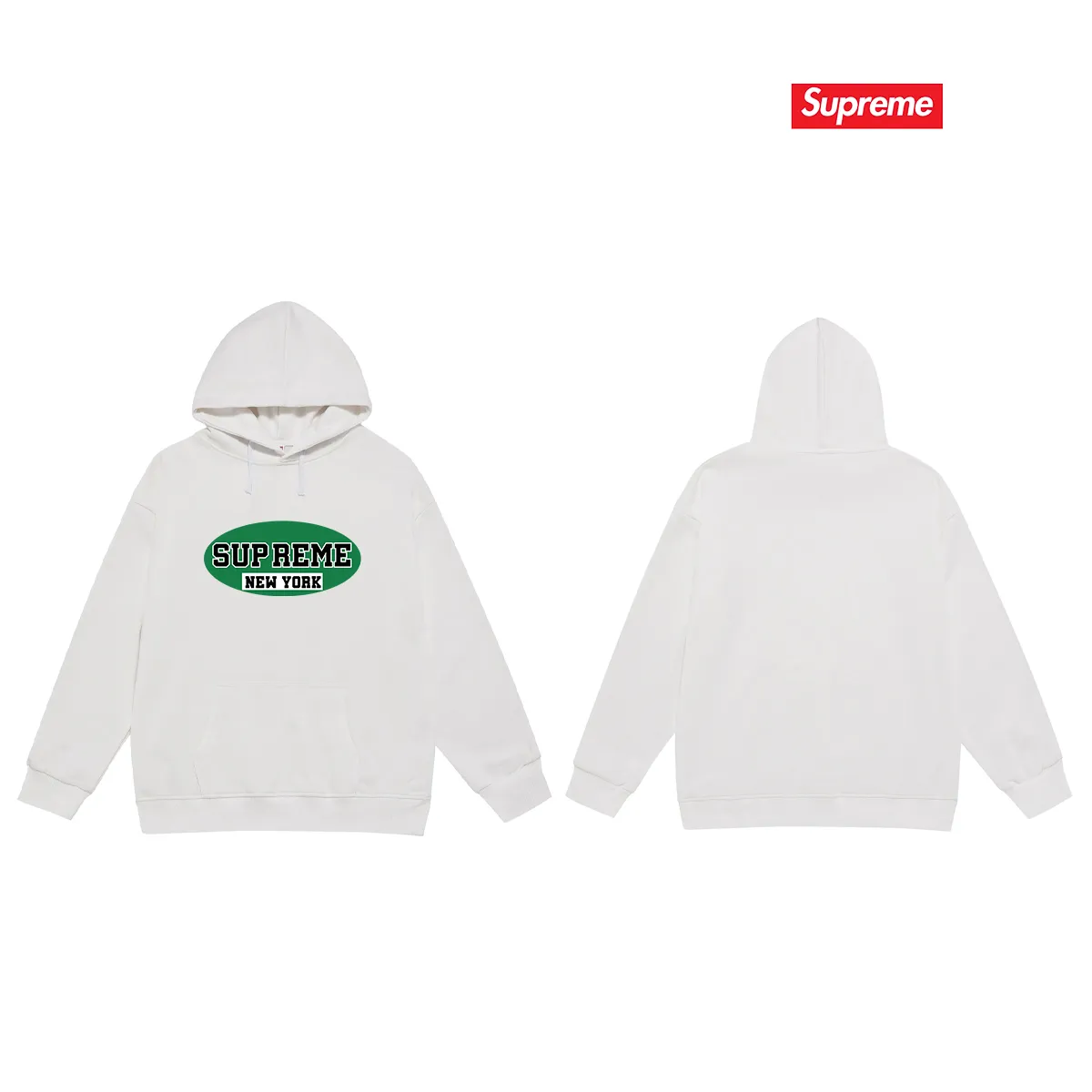 Style number S2020 #terry P160💰 Velvet P170💰 Supreme SS23 Week 1 NEW YORK TEE Retro Logo printed hooded sweatshirt Made of 400g large terry 430g silver fox velvet (drop shoulder large version) fabric, soft texture and no pilling Imported environmentally friendly printing glue The pattern is bright and three-dimensional Quality 💥Same style for men and women The upper body is trendy Color: black white gray Size: S M L XL XXL
