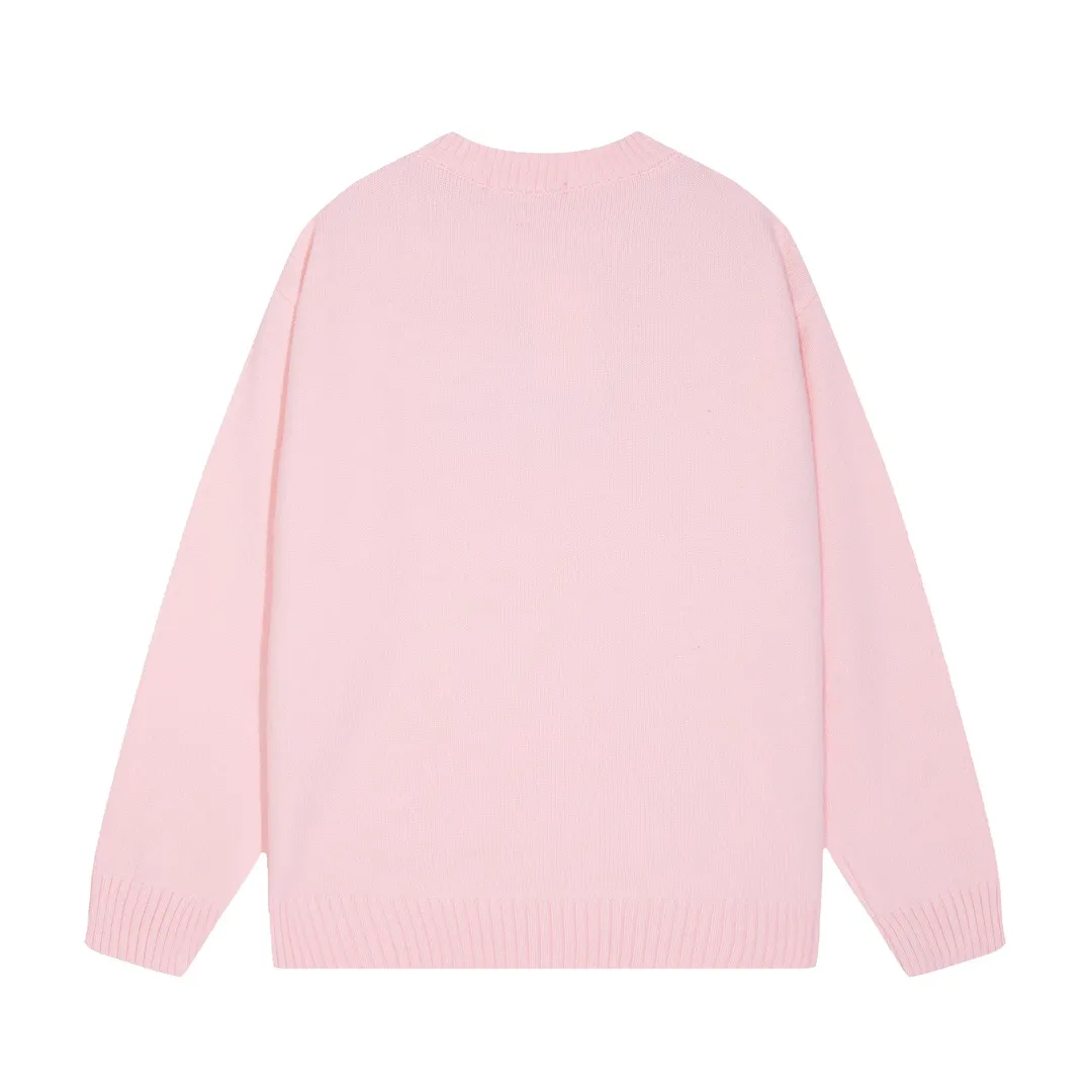 P300 Supreme new embroidered letter logo round neck wool knitted sweater Color: White Black Blue Pink Size: S M L XL XXL