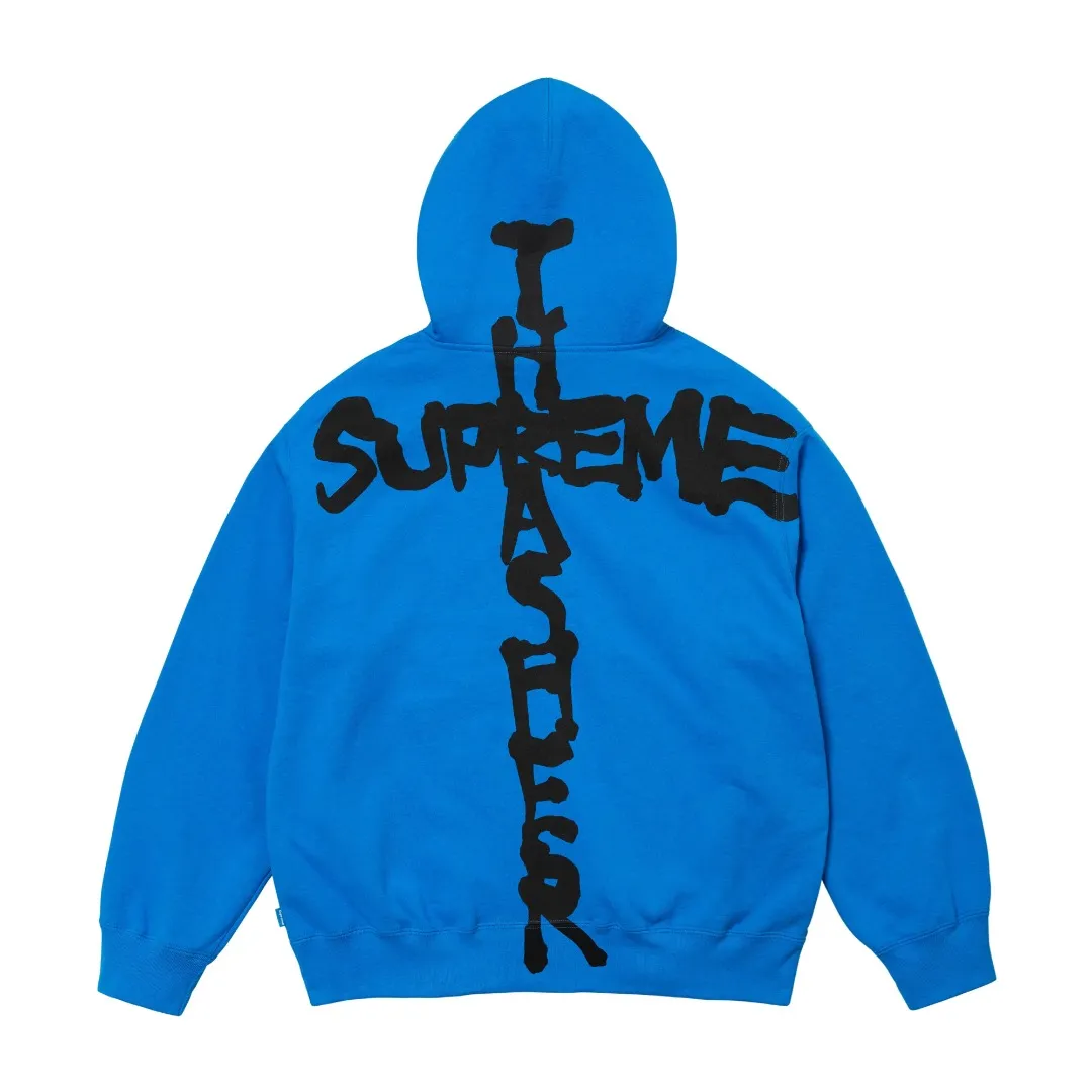 S600💰p370 Top version SUPREME®/THRASHER® CREWNECK FW24 Flame co-branded letter printed zipper hooded sweatshirt Fabric: ZP assay Custom woven and dyed Pure cotton 460G plus velvet main fabric Horizontal cutting 520G 2X2 thread Printing: Printing uses thermoset ink printing, also known as plastic ink, or self-adhesive ink. Its ingredients are: mainly composed of polyvinyl chloride (PVC) and phthalates. PVC and phthalates, color fixing agents, stabilizers, and thickeners are mixed to form thermoset ink. It is not the digital direct printing advertised on the market. The printing texture of thermoset ink is beyond the reach of digital direct printing. Customized ZP YKK zipper/main label/wash label/tag/packaging bag (equipped with extra large thickened handbag) Size: S~XL