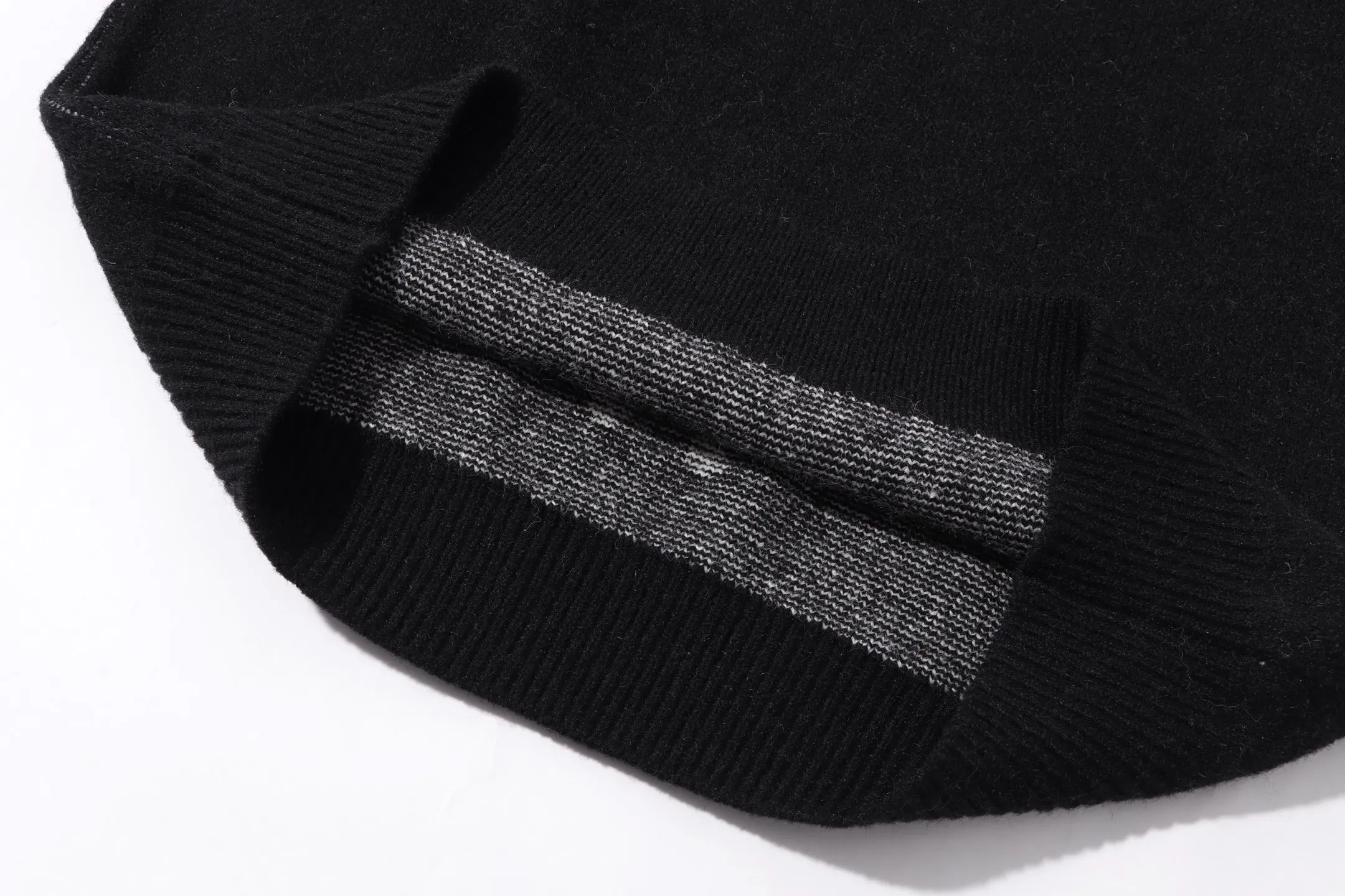 P280 Sup letter cross on the back round neck knitted wool sweater Color: Gray Black Orange Size: S M L XL XXL