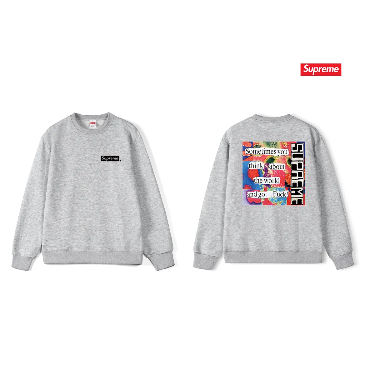 Style No. S1070 #terry p150💰 Velvet 160💰 Supreme FW23 WEEK7 STATIC TEE letter round neck sweatshirt Made of 400g large terry (drop shoulder large version) fabric, soft texture and no pilling Imported environmentally friendly printing glue The pattern is bright and three-dimensional Quality💥Same style for men and women The upper body is fashionable Color: black white gray Size: S M L XL XXL