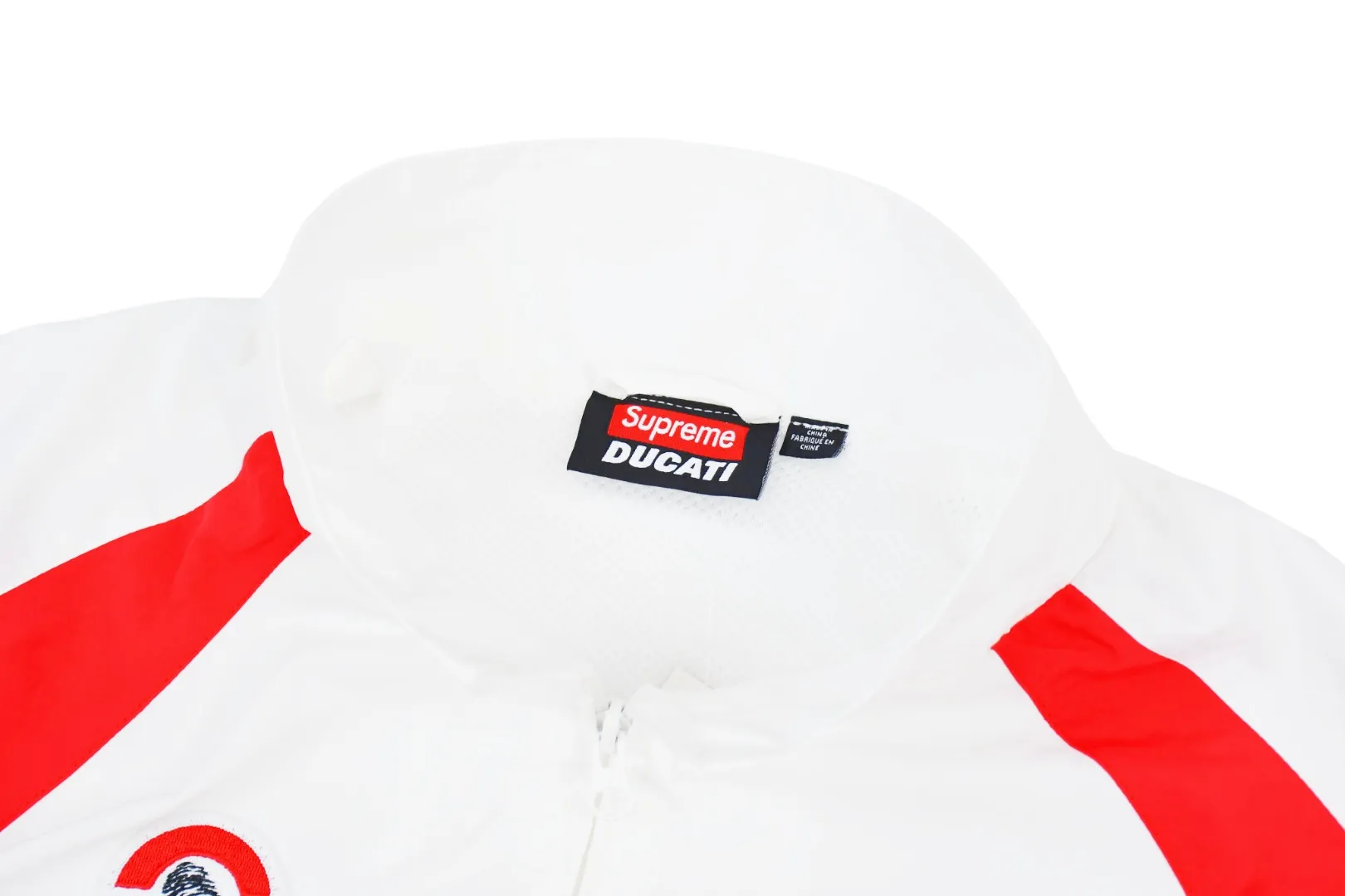 S552💰p570 Supreme 24ss Ducati Ducati co-branded Track Jacket racing uniform school uniform jacket - Color: Black White - Size: S M L XL Customized full set of accessories/YKK metal zipper/Customized hardware/Three standards