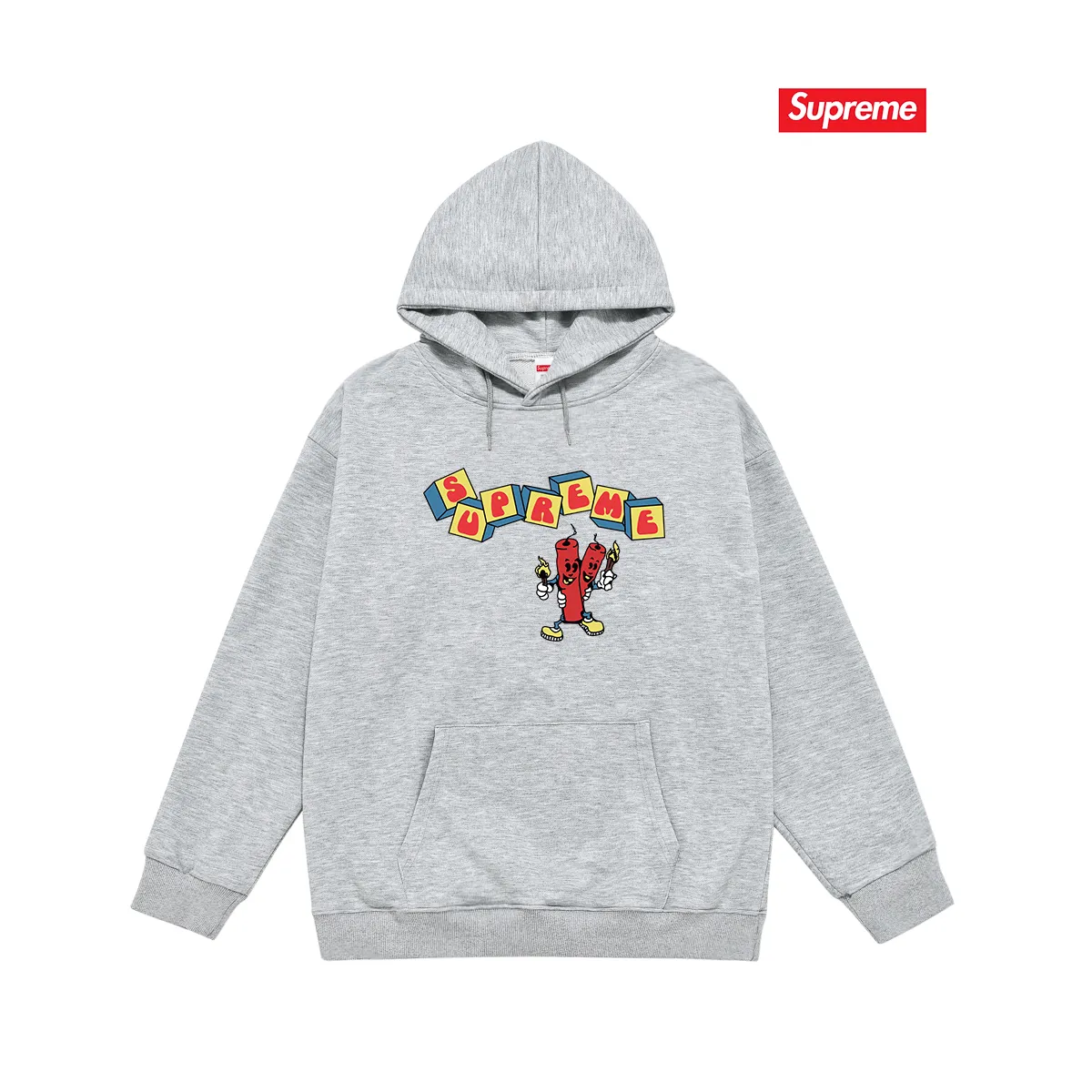 Style number S2025 #terry P160💰 Velvet P170💰 Supreme SS19 Dynamite Tee printed hooded sweatshirt Made of 400g large terry 430g silver fox velvet (drop shoulder large version) fabric, soft texture and no pilling Imported environmentally friendly printing glue The pattern is bright and three-dimensional Quality 💥Same style for men and women The upper body is trendy Color: black white gray Size: S M L XL XXL