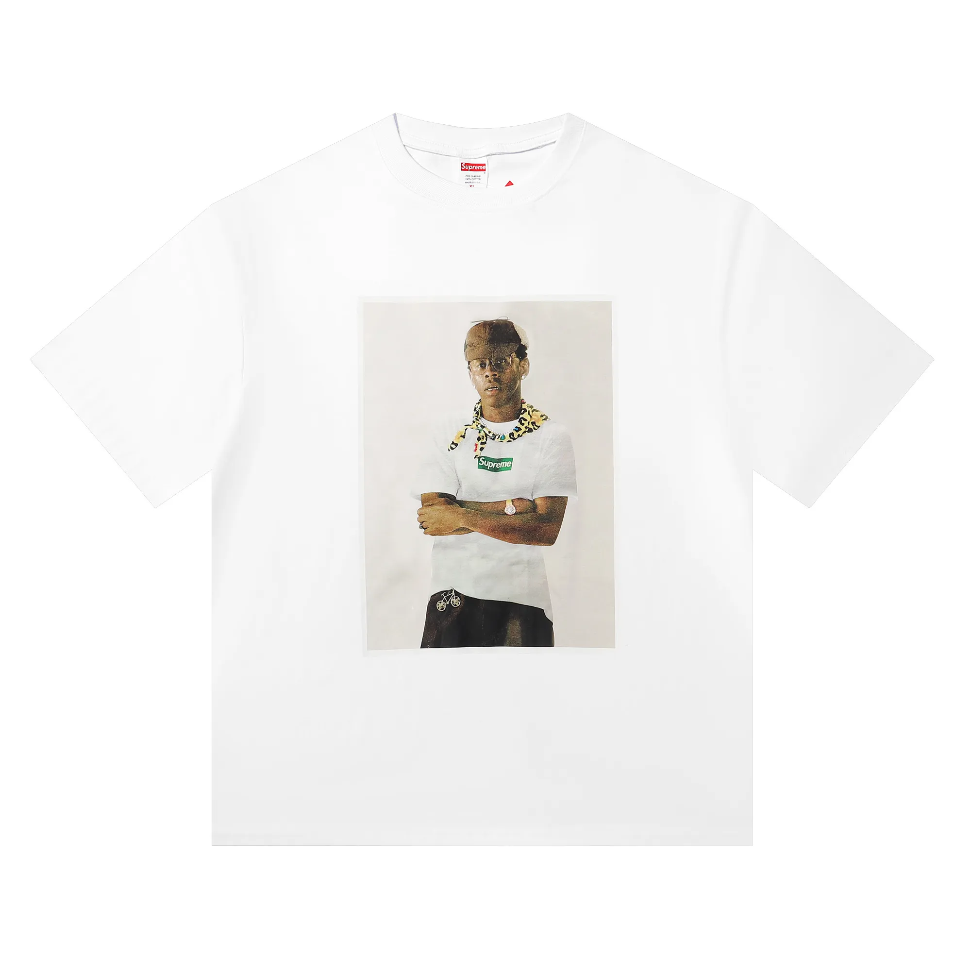 P136 supreme tyler the Creator Tee White Black SMLXL Size Shoulder Width Bust Length S 52 56 70 M 54 58 72 L 56 60 74 XL 58 62 76