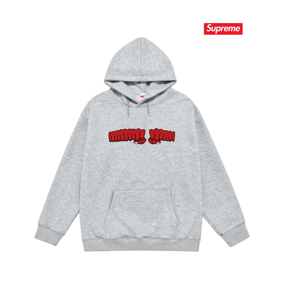 Style No. S2237 #terry P160💰 Velvet P170💰 Supreme x toy machine joint model SS24 Week4 FIST TEE chest fist printed hooded sweatshirt Made of 400g large terry 430g silver fox velvet (drop shoulder large version) fabric, soft texture and no pilling Imported environmentally friendly printing glue The pattern is bright and three-dimensional Quality 💥Same style for men and women The upper body is trendy Color: black White Gray Size: S M L XL XXL