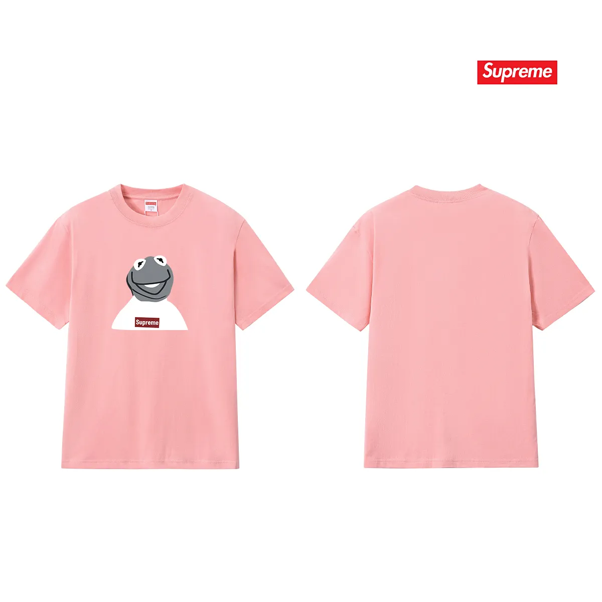 S225 P110💰 supreme 08ss kermit Sesame Street frog character photo tee short-sleeved loose fit Made of 260g combed cotton double yarn, all three standards from fabrics to accessories are complete and ZP-imported Matsui company's slurry printing will never crack The whole piece adopts three-needle five-thread process The neckline-shoulder seam-sleeve seam double line, looks more three-dimensional and textured) The same process as the authentic original version, classic version Feel free to compare zp. The whole piece adopts three-needle five-thread craftsmanship (neckline-shoulder seam-sleeve seam double thread, which looks more three-dimensional and textured). It has the same craftsmanship as the original original, classic version. Color: black, white, light gray, pink, navy. Size: S M L XL XXL