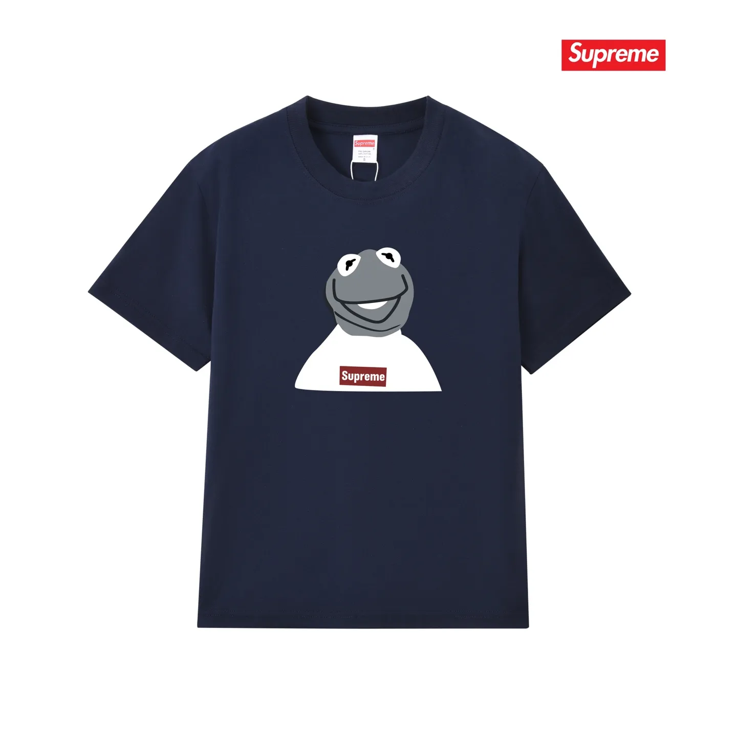 S225 P110💰 supreme 08ss kermit Sesame Street frog character photo tee short-sleeved loose fit Made of 260g combed cotton double yarn, all three standards from fabrics to accessories are complete and ZP-imported Matsui company's slurry printing will never crack The whole piece adopts three-needle five-thread process The neckline-shoulder seam-sleeve seam double line, looks more three-dimensional and textured) The same process as the authentic original version, classic version Feel free to compare zp. The whole piece adopts three-needle five-thread craftsmanship (neckline-shoulder seam-sleeve seam double thread, which looks more three-dimensional and textured). It has the same craftsmanship as the original original, classic version. Color: black, white, light gray, pink, navy. Size: S M L XL XXL
