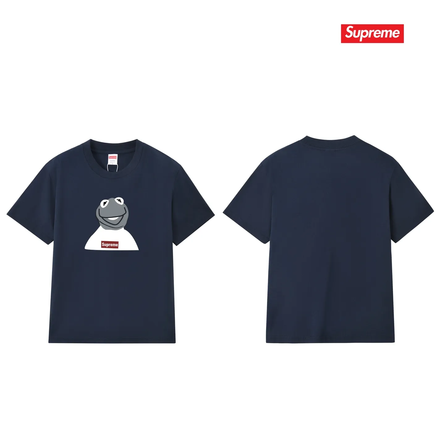 S225 P110💰 supreme 08ss kermit Sesame Street frog character photo tee short-sleeved loose fit Made of 260g combed cotton double yarn, all three standards from fabrics to accessories are complete and ZP-imported Matsui company's slurry printing will never crack The whole piece adopts three-needle five-thread process The neckline-shoulder seam-sleeve seam double line, looks more three-dimensional and textured) The same process as the authentic original version, classic version Feel free to compare zp. The whole piece adopts three-needle five-thread craftsmanship (neckline-shoulder seam-sleeve seam double thread, which looks more three-dimensional and textured). It has the same craftsmanship as the original original, classic version. Color: black, white, light gray, pink, navy. Size: S M L XL XXL