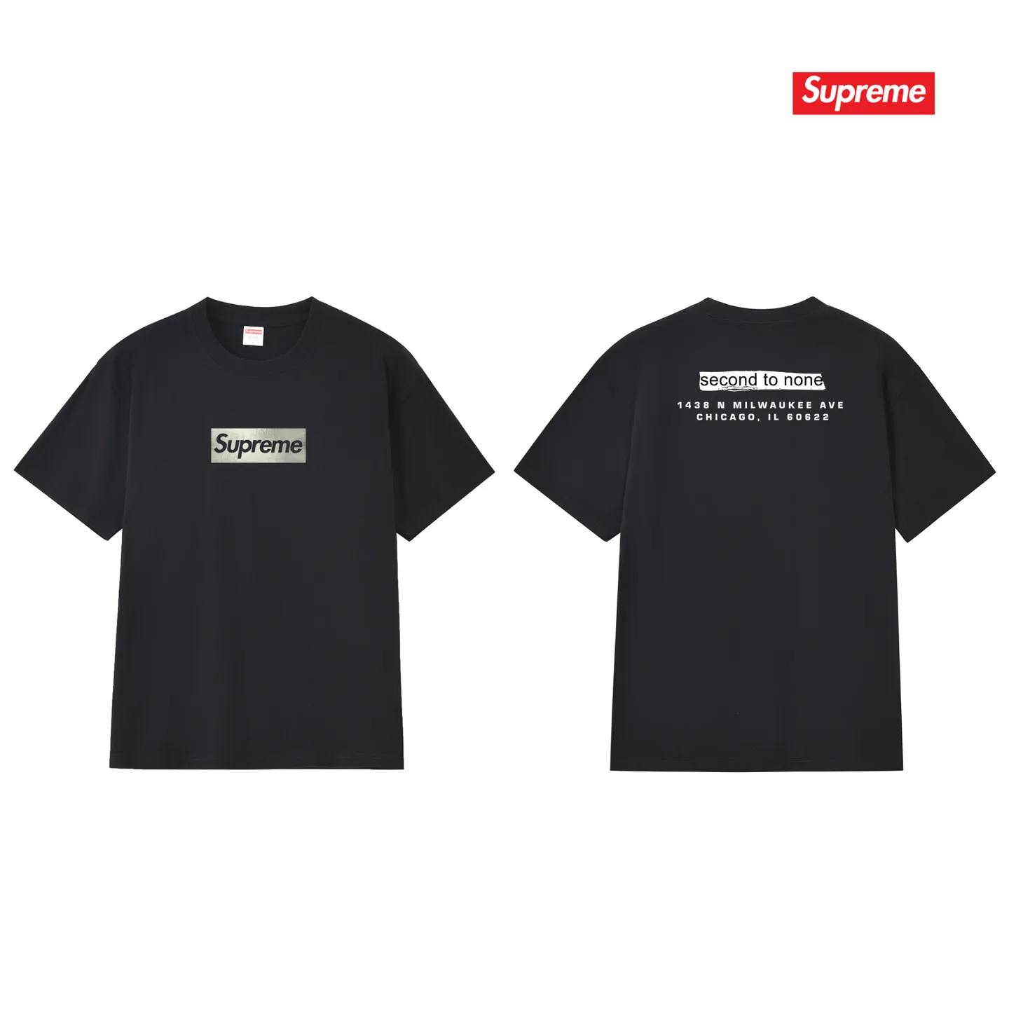 S157 P110💰 25-year new Sup Chicago store opening limited solid color printed round neck short-sleeved T-shirt for men and women. Loose fit. Made of 260g combed cotton double yarn. All three standards are complete from fabrics to accessories. ZP. Imported Matsui Company slurry printing will never crack. The whole piece adopts three-needle five-thread technology. The neckline-shoulder seam-sleeve seam is double-lined, which looks more three-dimensional and textured. The same process as the original version, classic version Feel free to compare zp. The whole piece adopts three-needle five-thread craftsmanship (neckline-shoulder seam-sleeve seam double thread, which looks more three-dimensional and textured). It has the same craftsmanship as the original original, classic version. Color: black, white, light gray, navy blue, pink. Size: S M L XL XXL