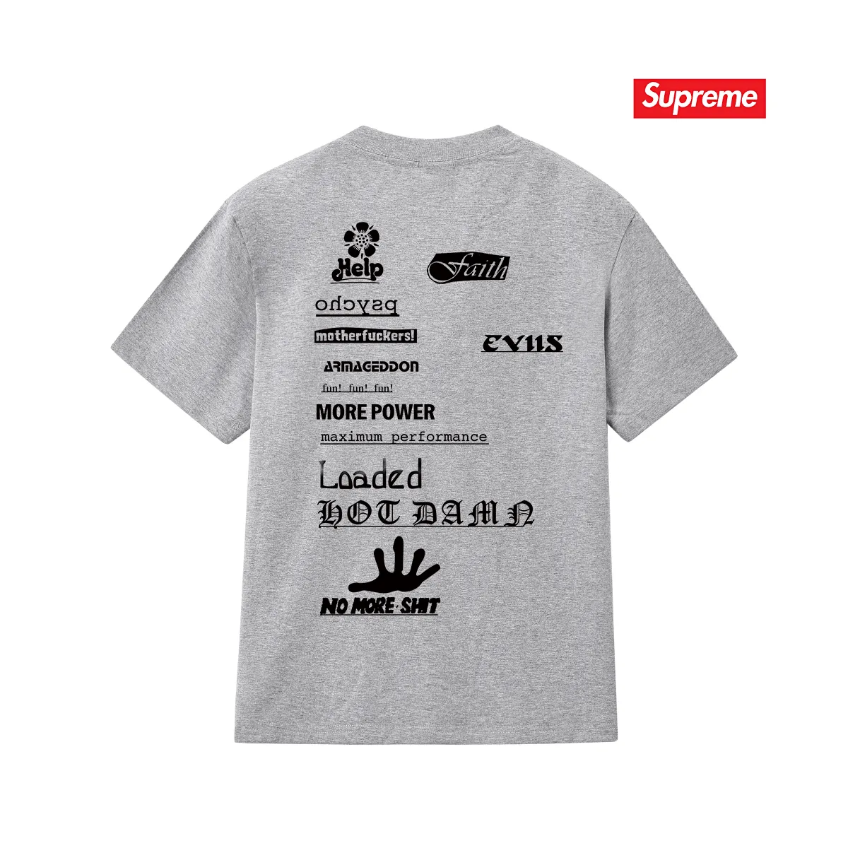 S243 P110💰 Supreme Week 17 No More Shit Tee letter printed round neck T-shirt, same style for men and women, loose fit, made of 260g combed cotton double yarn, all three standards from fabrics to accessories are in compliance with ZP, imported Matsui Company slurry printing will never crack, the whole piece adopts three-needle five-thread process (neckline-shoulder seam-sleeve seam double line, looks more three-dimensional and textured) consistent with the original version, classic version Feel free to compare zp. The whole piece adopts three-needle five-thread craftsmanship (neckline-shoulder seam-sleeve seam double thread, which looks more three-dimensional and textured). It has the same craftsmanship as the original original, classic version. Color: black, white, light gray, pink, navy. Size: S M L XL XXL