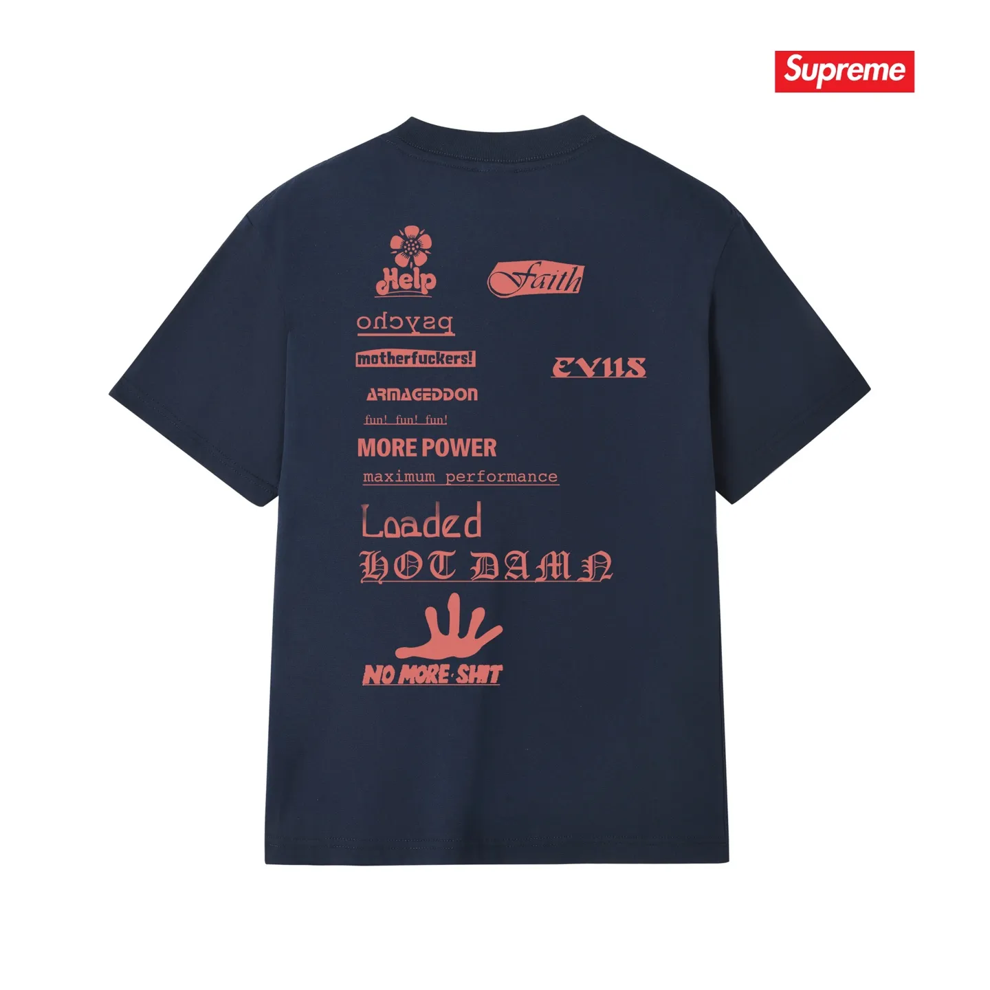 S243 P110💰 Supreme Week 17 No More Shit Tee letter printed round neck T-shirt, same style for men and women, loose fit, made of 260g combed cotton double yarn, all three standards from fabrics to accessories are in compliance with ZP, imported Matsui Company slurry printing will never crack, the whole piece adopts three-needle five-thread process (neckline-shoulder seam-sleeve seam double line, looks more three-dimensional and textured) consistent with the original version, classic version Feel free to compare zp. The whole piece adopts three-needle five-thread craftsmanship (neckline-shoulder seam-sleeve seam double thread, which looks more three-dimensional and textured). It has the same craftsmanship as the original original, classic version. Color: black, white, light gray, pink, navy. Size: S M L XL XXL