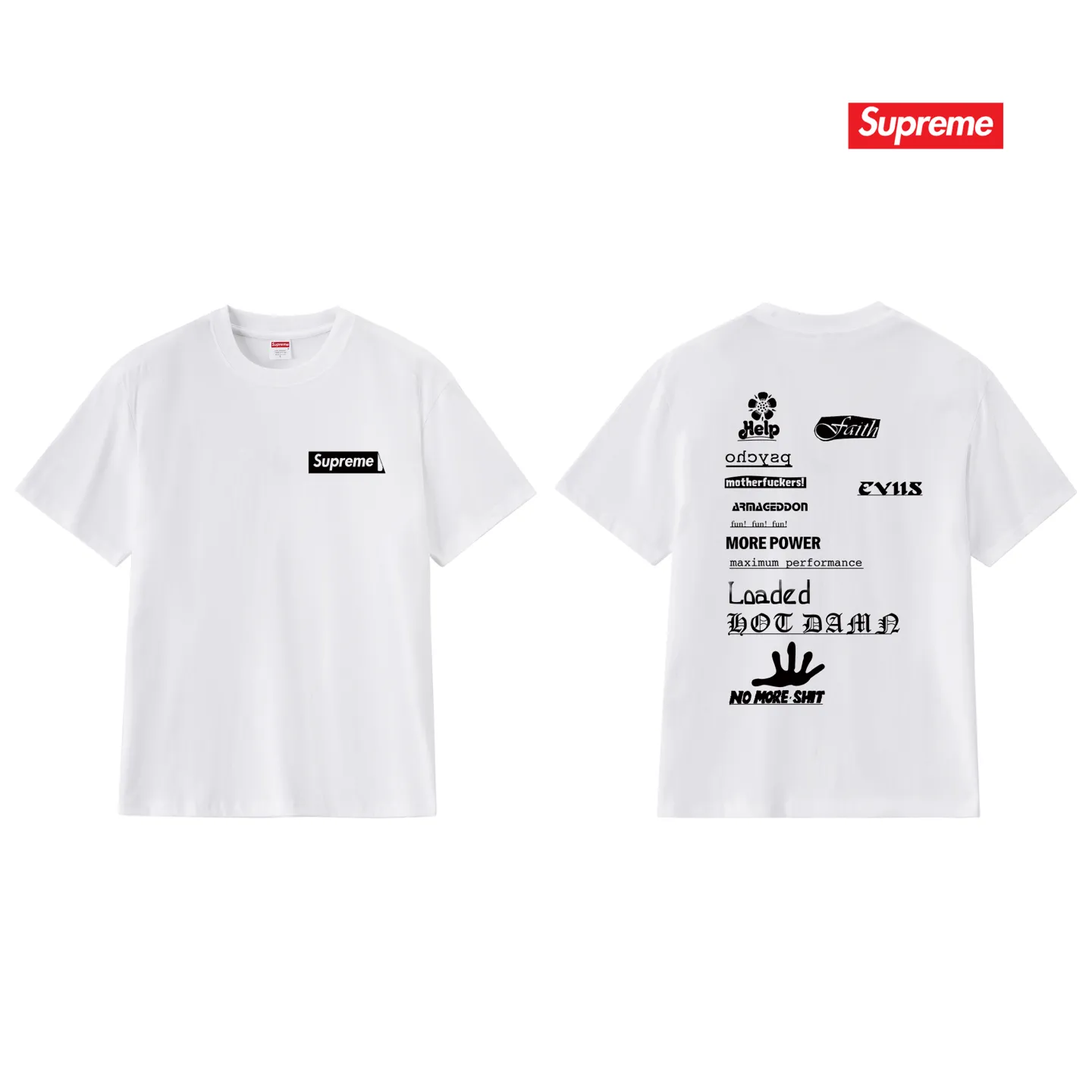 S243 P110💰 Supreme Week 17 No More Shit Tee letter printed round neck T-shirt, same style for men and women, loose fit, made of 260g combed cotton double yarn, all three standards from fabrics to accessories are in compliance with ZP, imported Matsui Company slurry printing will never crack, the whole piece adopts three-needle five-thread process (neckline-shoulder seam-sleeve seam double line, looks more three-dimensional and textured) consistent with the original version, classic version Feel free to compare zp. The whole piece adopts three-needle five-thread craftsmanship (neckline-shoulder seam-sleeve seam double thread, which looks more three-dimensional and textured). It has the same craftsmanship as the original original, classic version. Color: black, white, light gray, pink, navy. Size: S M L XL XXL