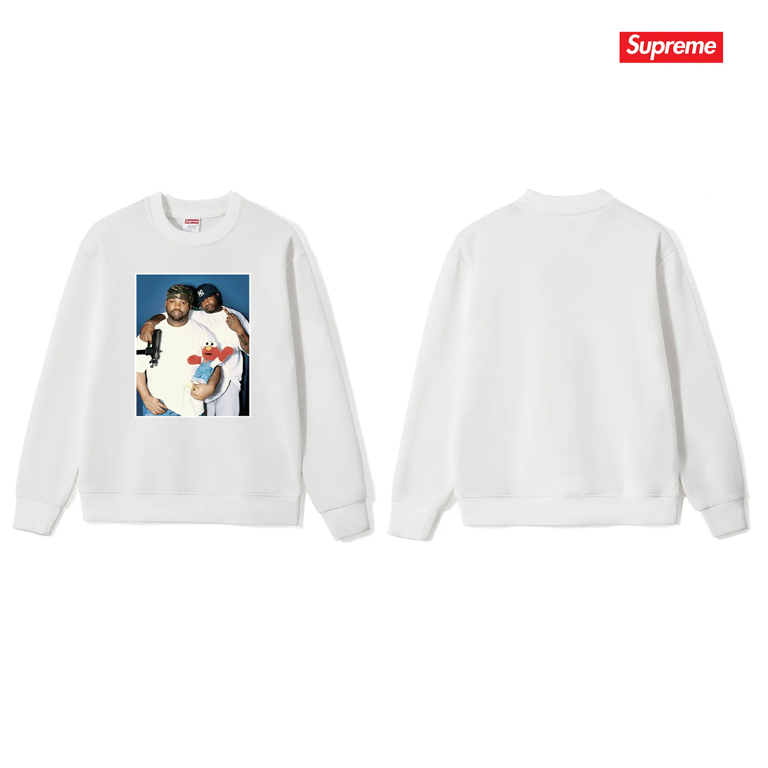Style No. S1182 #terry p150💰 plus velvet 160💰 Sup new Komi Frog Tyson Mafia round neck sweatshirt Made of 400 grams of large terry (drop shoulder large version) fabric, soft texture and no pilling Imported environmentally friendly printing glue The pattern is bright and three-dimensional Quality 💥 Unisex style The upper body is trendy Color: black white gray Size: S M L XL XXL