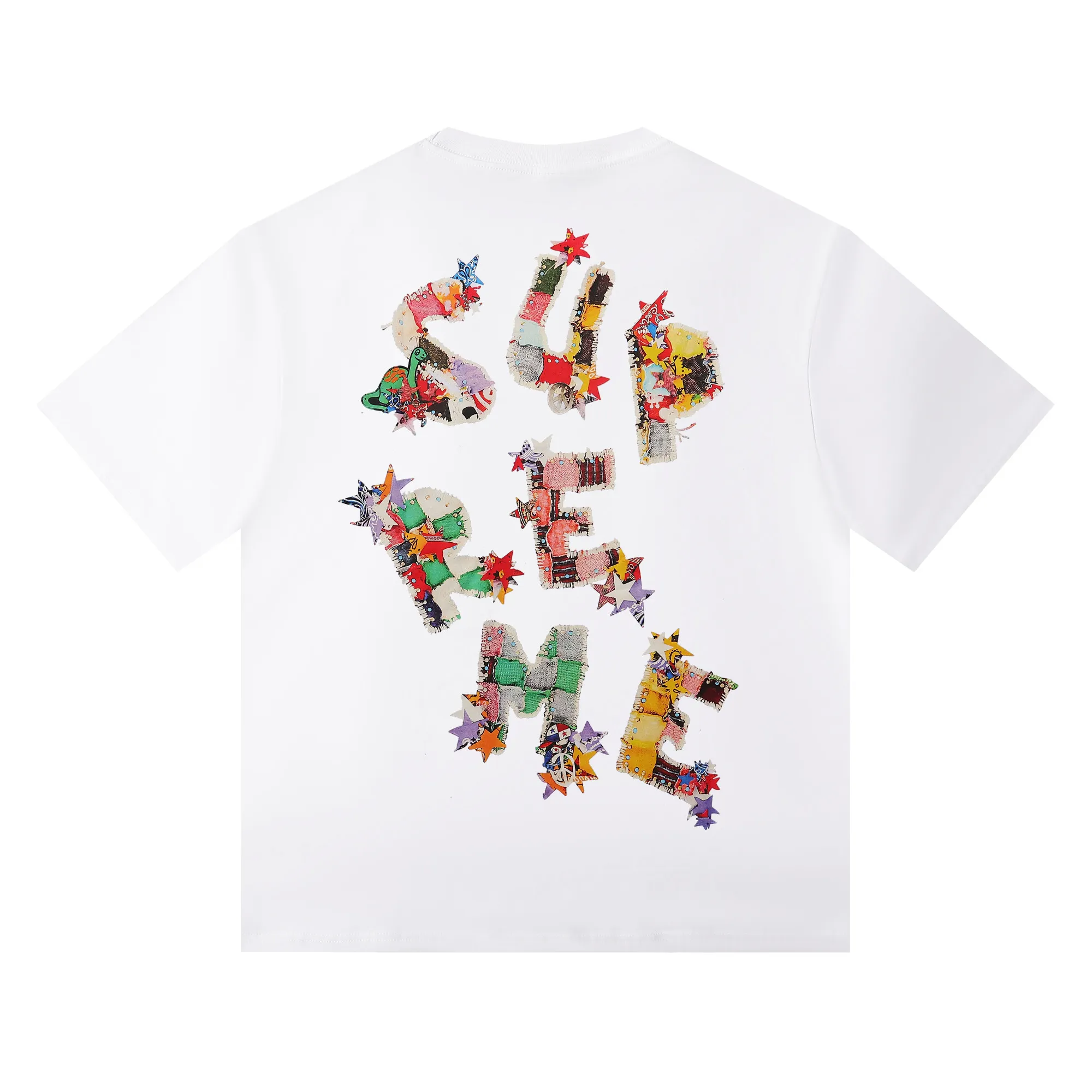 P150 Supreme SS24 WEEK1 Letter Printed Round Neck Short Sleeve T-shirt White Black SMLXL Size Shoulder Width Chest Length S 52 56 70 M 54 58 72 L 56 60 74 XL 58 62 76