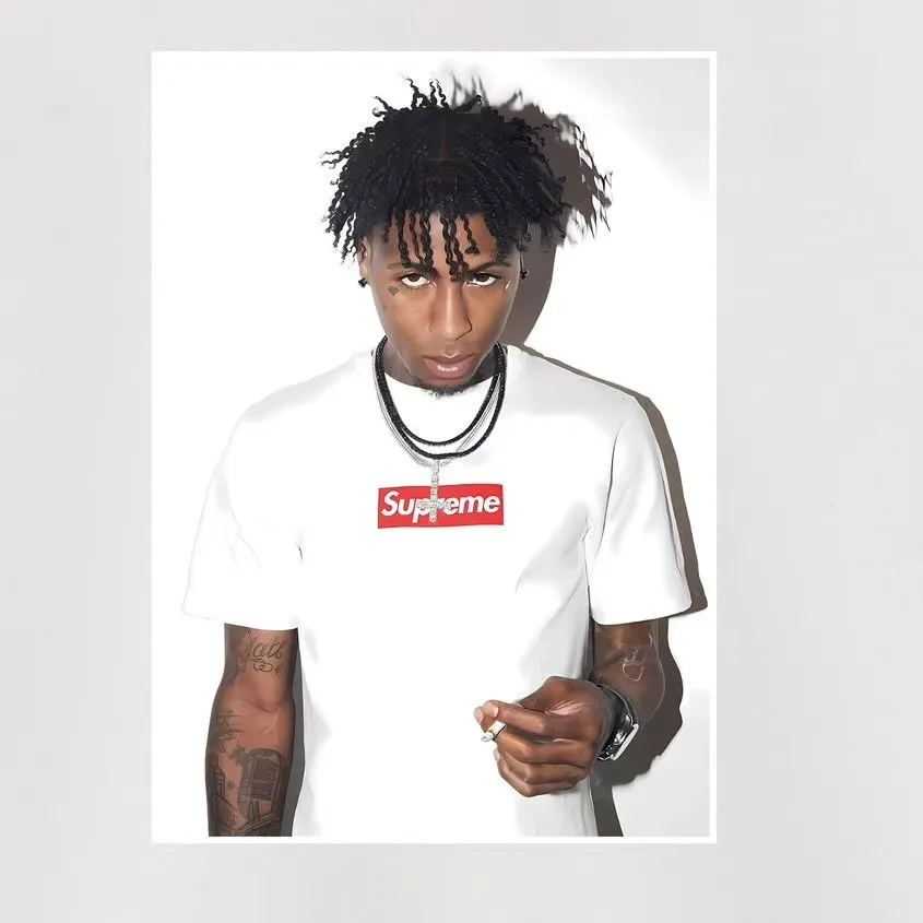 Style No. S1069 #terry p150💰 Velvet 160💰 Supreme FW23 Autumn and Winter Series WEEK1 NBA YOUNGBOY TEE character print round neck sweatshirt Made of 400g large terry (off-shoulder large version) fabric, soft and non-pilling texture, imported environmentally friendly printing glue, bright and three-dimensional pattern, quality 💥Same style for men and women, the upper body is trendy Color: black white gray Size: S M L XL XXL