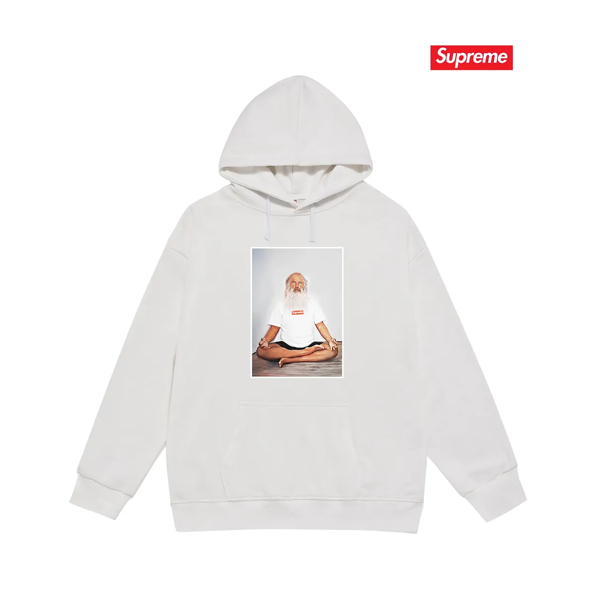 Style No. S2047 #terry P160💰 Velvet P170💰 Supreme Week 1 Rick Rubin Tee meditation character print hooded sweatshirt Made of 400g large terry 430g silver fox velvet (drop shoulder large version) fabric, soft and non-pilling texture, imported environmentally friendly printing glue, bright and three-dimensional pattern, quality 💥Same style for men and women. The upper body is trendy. Color: black white gray Size: S M L XL XXL