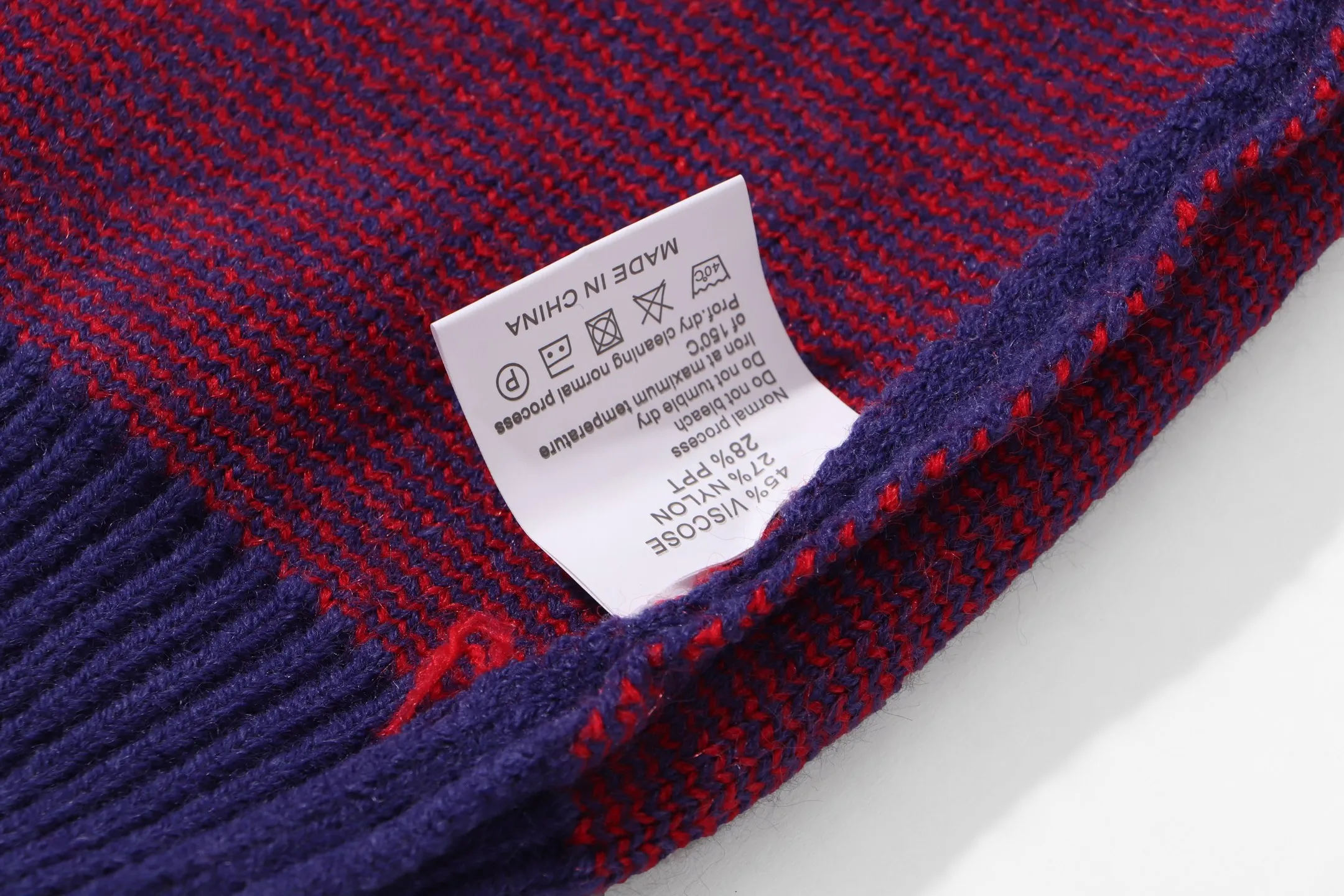 P280 Sup FUCK Letter Cross Round Neck Knitted Wool Sweater Color: Purple Black Size: S M L XL XXL