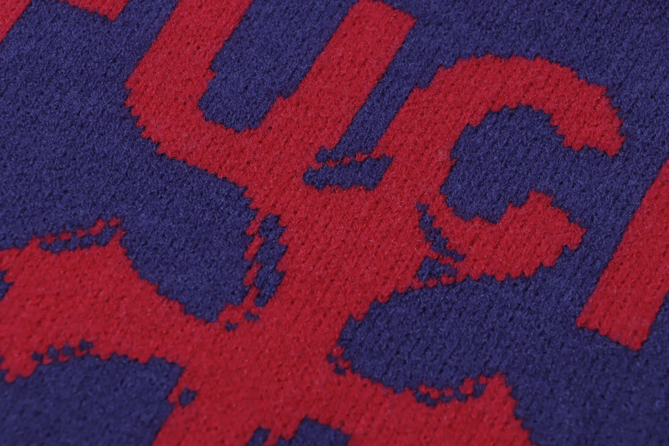 P280 Sup FUCK Letter Cross Round Neck Knitted Wool Sweater Color: Purple Black Size: S M L XL XXL