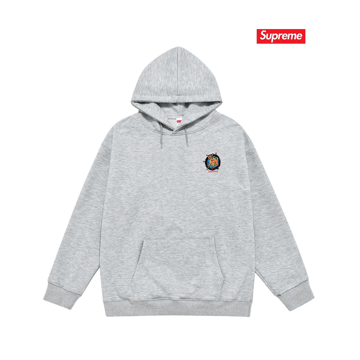 Style number S2052 #terry P160💰 Velvet P170💰 Supreme SS22 Week 1 Deer Tee deer target cartoon pattern printed hooded sweatshirt Made of 400g large terry 430g silver fox velvet (drop shoulder large version) fabric, soft texture and no pilling, imported environmentally friendly printing glue, bright and three-dimensional pattern, quality 💥same style for men and women, the upper body is trendy Color: black white Gray Size: S M L XL XXL