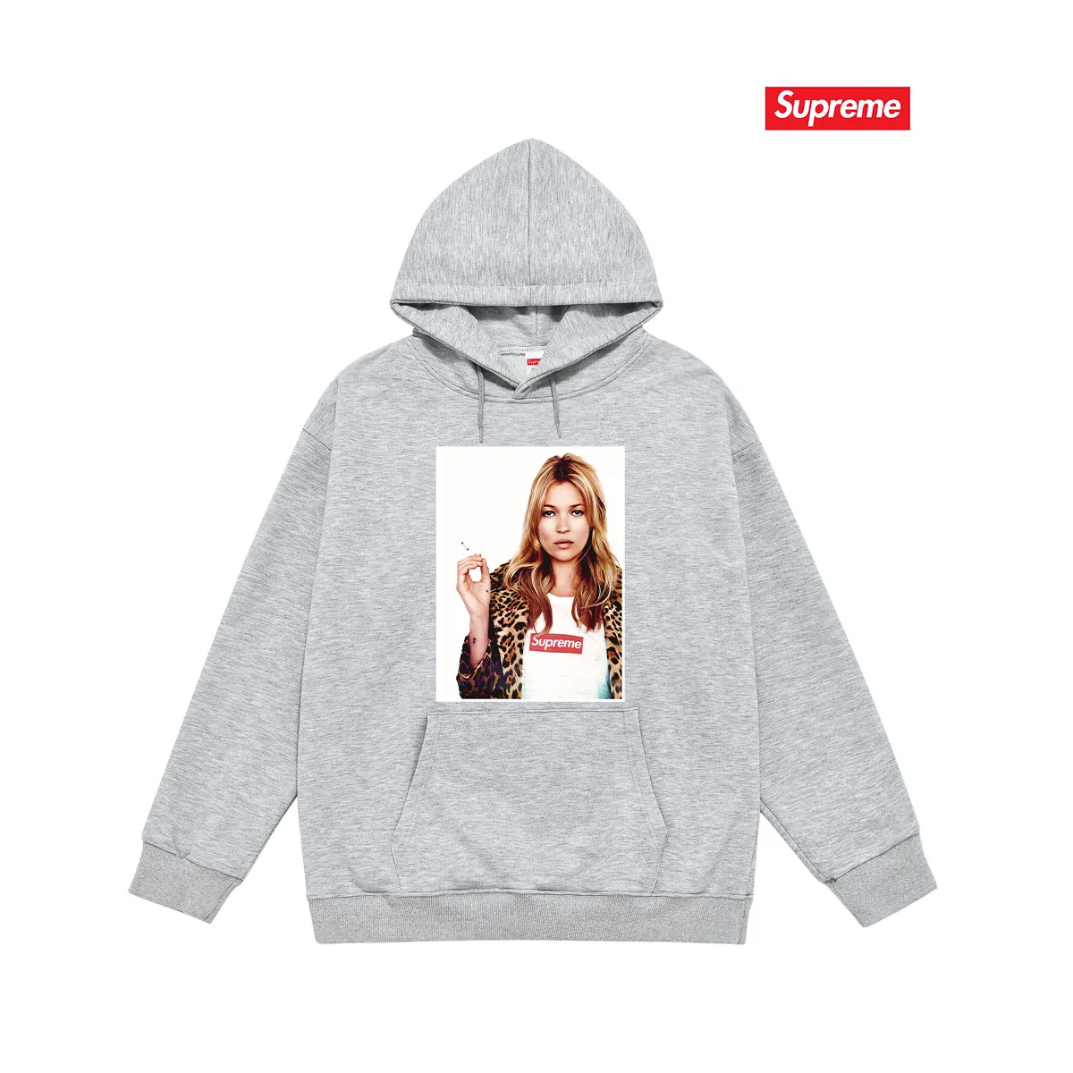 Style number S2190 #terry P160💰 Velvet P170💰 Supreme 12SS Kate Moss Photo Sticker Kate character hooded sweatshirt Made of 400g large terry 430g silver fox velvet (off-shoulder large version) fabric, soft texture and no pilling Imported environmentally friendly printing glue The pattern is bright and three-dimensional Quality 💥Same style for men and women The upper body is trendy Color: black white gray Size: S M L XL XXL