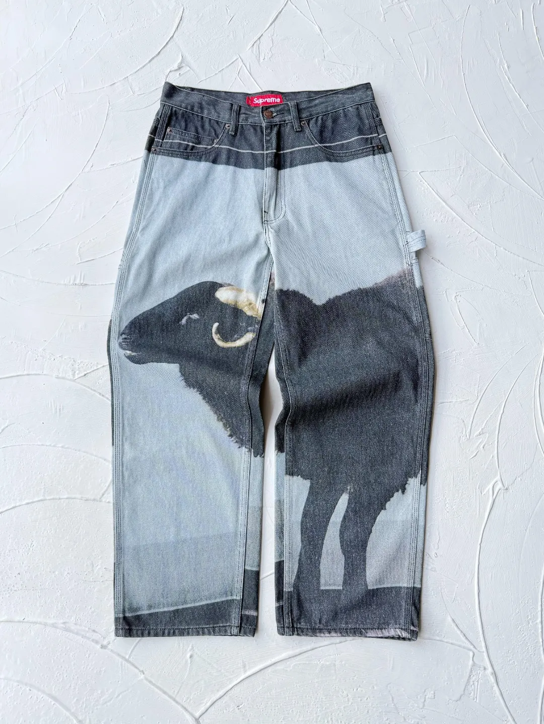 💰490 Sup Damien Hirst Painter Jean artist joint animal print denim trousers 30 yards 32 yards 34 yards 36 yards 38 yards black green