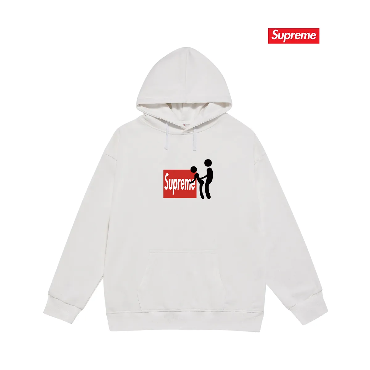 Style No. S2211 #terry P160💰 Velvet P170💰 SupFW25 style Funny Box logo hooded sweatshirt Made of 400g large terry 430g silver fox velvet (drop shoulder large version) fabric, soft texture and no pilling Imported environmentally friendly printing glue The pattern is bright and three-dimensional Quality 💥Same style for men and women The upper body is trendy Color: black white gray Size: S M L XL XXL