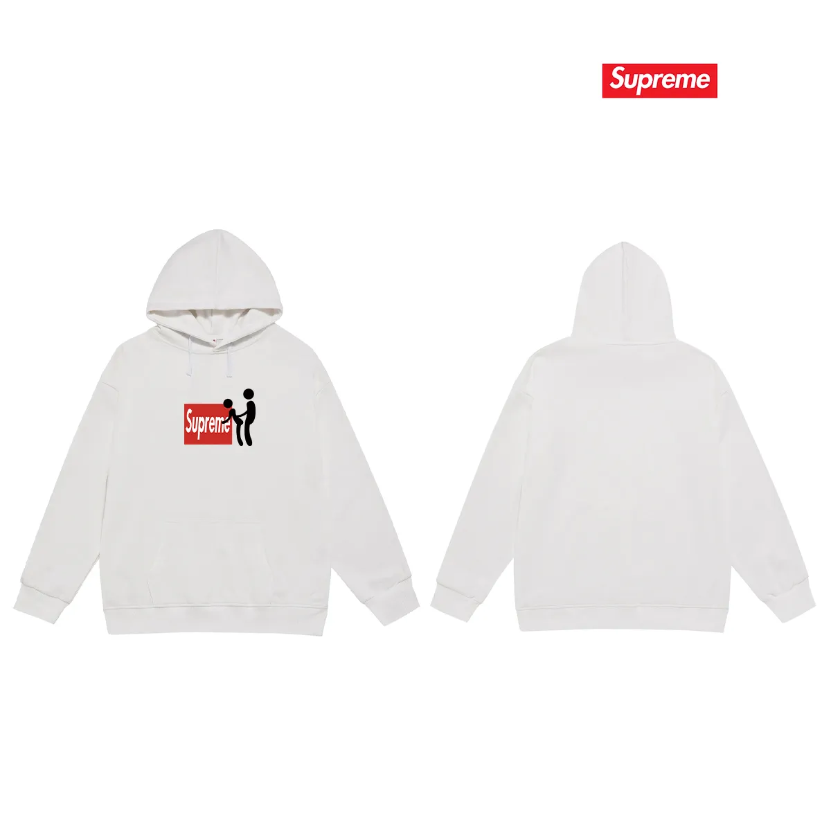 Style No. S2211 #terry P160💰 Velvet P170💰 SupFW25 style Funny Box logo hooded sweatshirt Made of 400g large terry 430g silver fox velvet (drop shoulder large version) fabric, soft texture and no pilling Imported environmentally friendly printing glue The pattern is bright and three-dimensional Quality 💥Same style for men and women The upper body is trendy Color: black white gray Size: S M L XL XXL