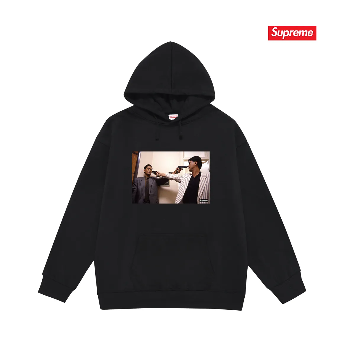 Style No. S2036 #terry P160💰 Velvet P170💰 Supreme FW18 The Killer Trust Tee Red Chow Yun-fat printed hooded sweatshirt Made of 400g large terry 430g silver fox velvet (drop shoulder large version) fabric, soft texture and no pilling Imported environmentally friendly printing glue The pattern is bright and three-dimensional Quality 💥Same style for men and women The upper body is trendy Color: black White Gray Size: S M L XL XXL