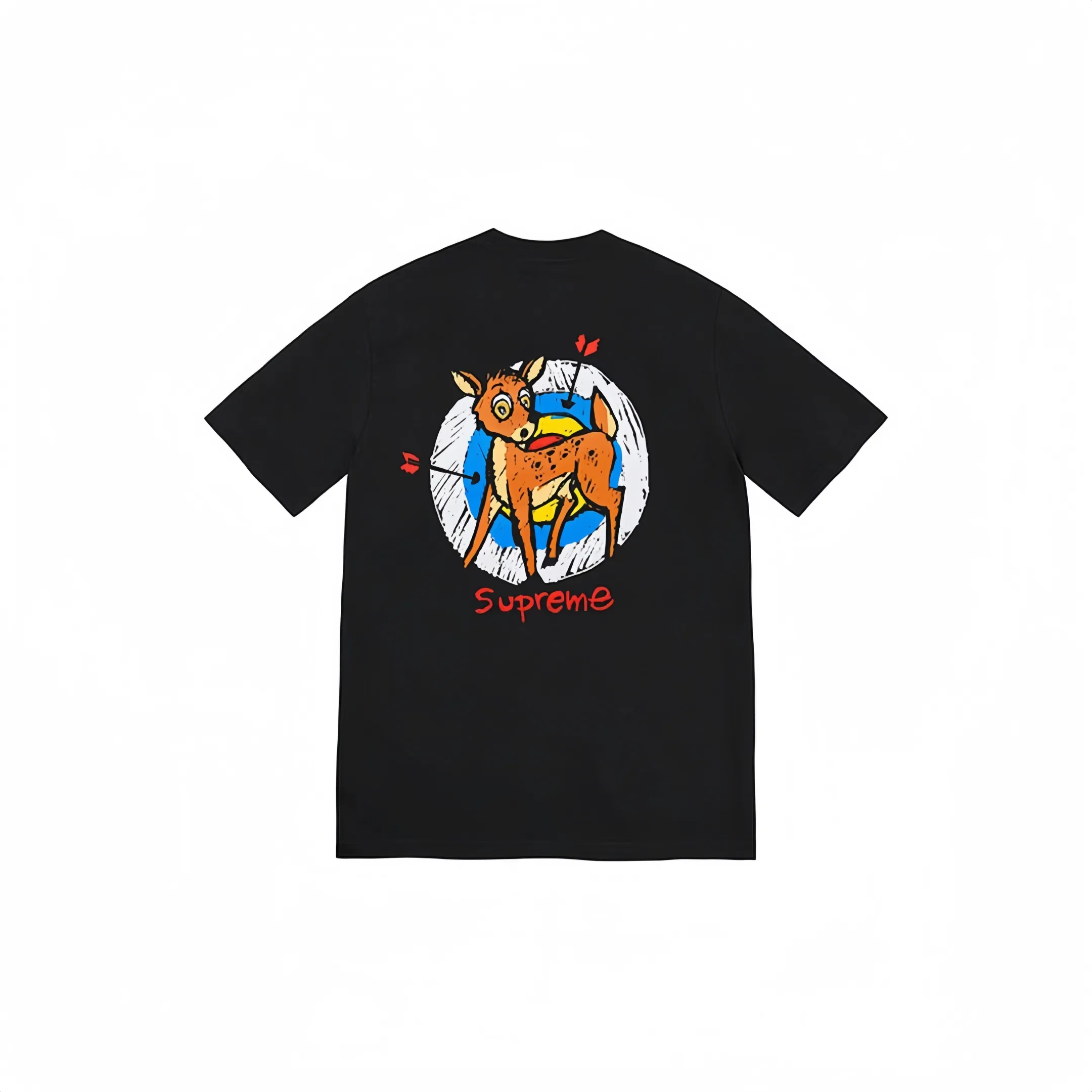 #S52 P110💰 Supreme SS22 Week 1 Deer Tee Deer target cartoon pattern printed round neck short-sleeved T-shirt is made of 260 grams of combed cotton double yarn. From fabric to accessories, all three standards are complete and ZP is imported. Matsui company’s slurry printing will never crack. The whole piece is made of three-needle five-thread technology. The neckline-shoulder seam-sleeve seam is double-lined, which looks more three-dimensional and textured.) The same process as the original version, classic version Feel free to compare zp. The whole piece adopts three-needle five-thread craftsmanship. The neckline-shoulder seam-sleeve seam is double-threaded, which looks more three-dimensional and textured.) It has the same craftsmanship as the original original, classic version. Color: Purple Black Green White Size: S M L XL XXL