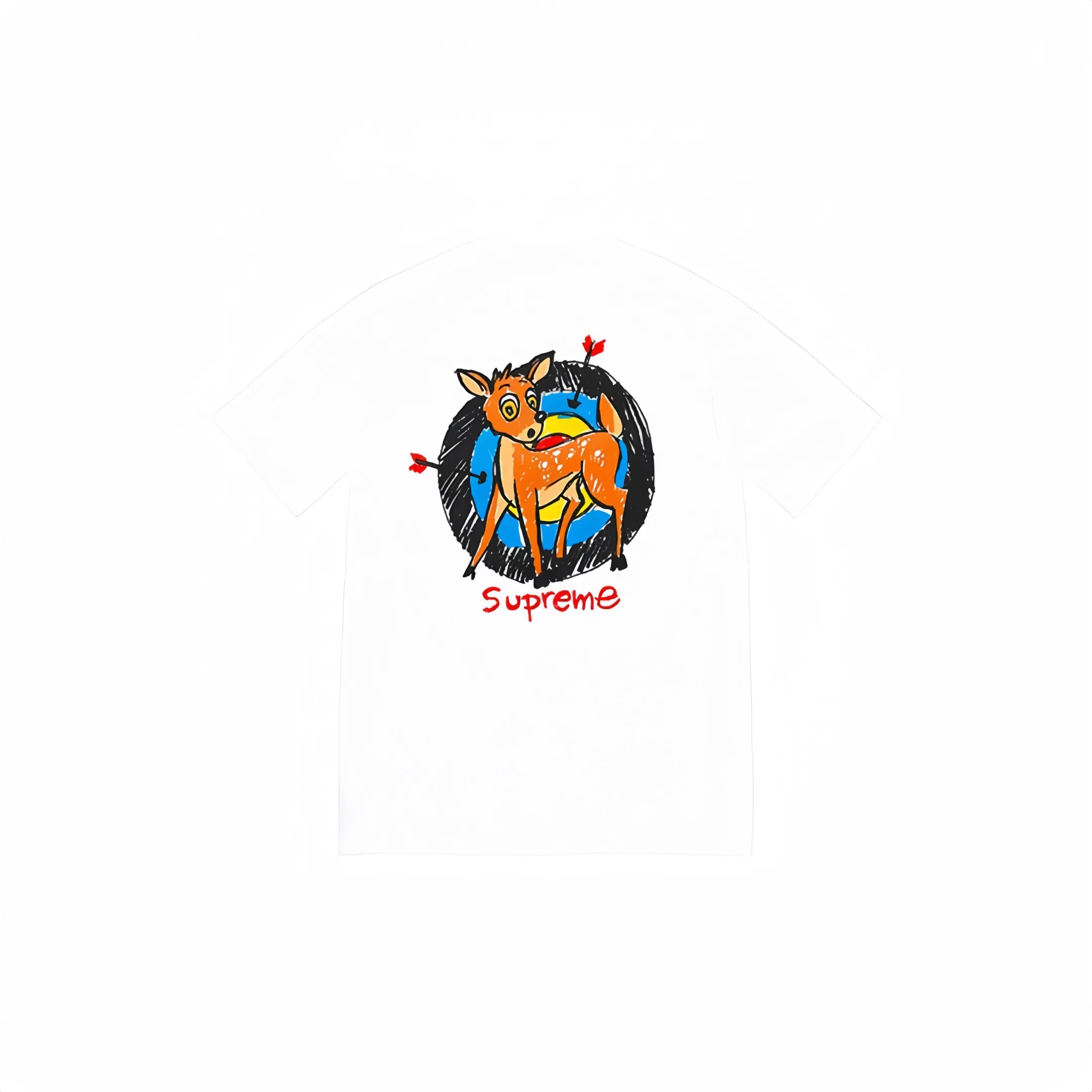 #S52 P110💰 Supreme SS22 Week 1 Deer Tee Deer target cartoon pattern printed round neck short-sleeved T-shirt is made of 260 grams of combed cotton double yarn. From fabric to accessories, all three standards are complete and ZP is imported. Matsui company’s slurry printing will never crack. The whole piece is made of three-needle five-thread technology. The neckline-shoulder seam-sleeve seam is double-lined, which looks more three-dimensional and textured.) The same process as the original version, classic version Feel free to compare zp. The whole piece adopts three-needle five-thread craftsmanship. The neckline-shoulder seam-sleeve seam is double-threaded, which looks more three-dimensional and textured.) It has the same craftsmanship as the original original, classic version. Color: Purple Black Green White Size: S M L XL XXL