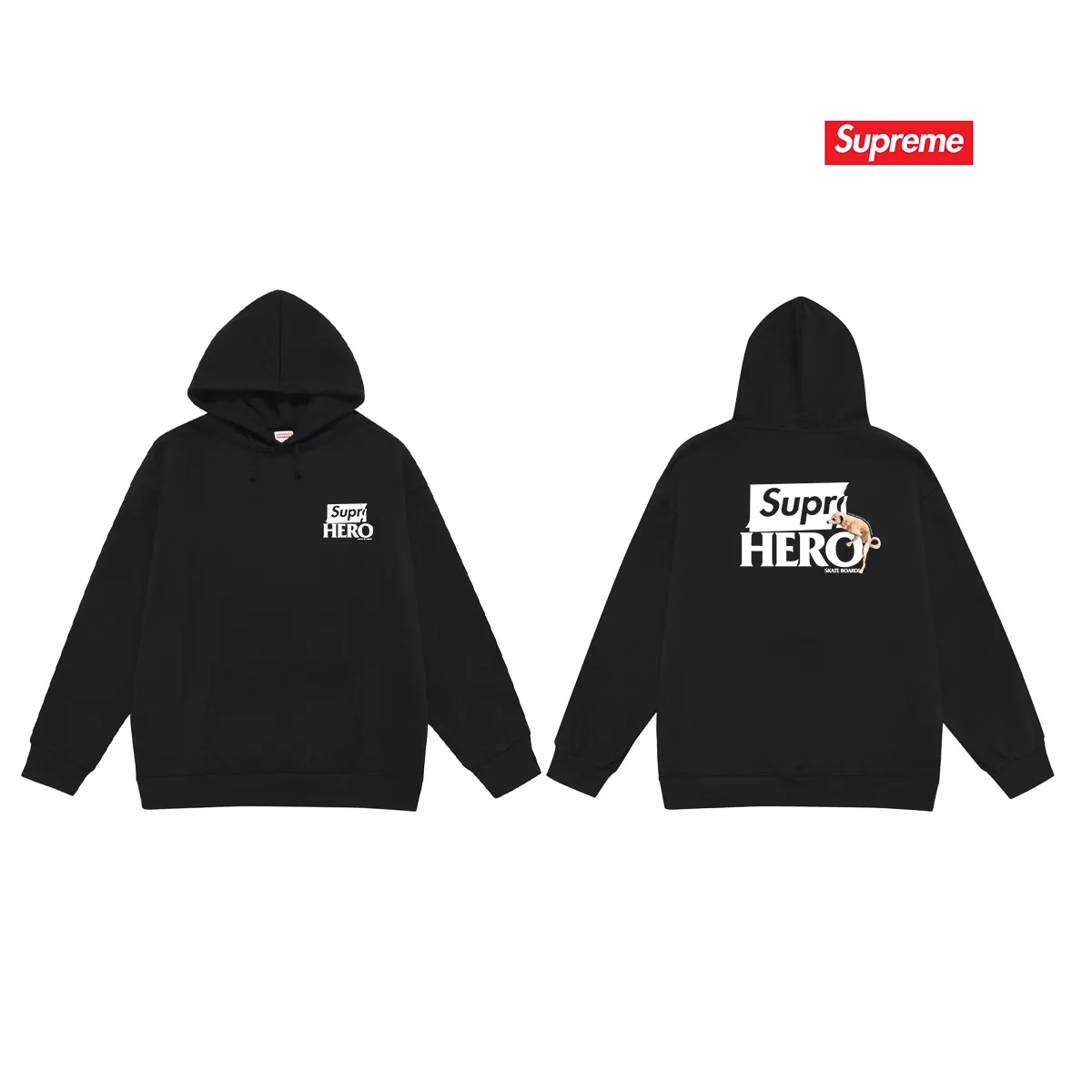 Style number S2018 #terry P160💰 Velvet P170💰 Supreme ANTIHERO joint series SS22 Week 17 Antihero Dog Tee Dog letter logo printed hooded sweatshirt Made of 400g large terry 430g silver fox velvet (drop shoulder large version) fabric, soft texture and no pilling Imported environmentally friendly printing glue The pattern is bright and three-dimensional Quality 💥 Same style for men and women The upper body is trendy Color: Black White Gray Size: S M L XL XXL