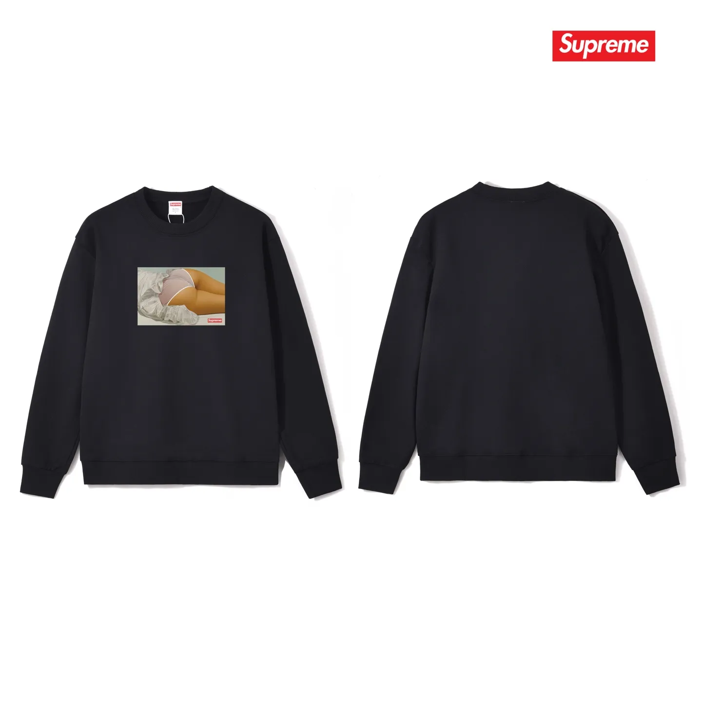 Style No. S1037 #terryp150💰 Velvet 160💰 Supreme FW18 The Killer Trust Tee Red Chow Yun-fat printed round neck sweatshirt Made of 400 grams of large terry (drop shoulder large version) fabric, soft texture and no pilling Imported environmentally friendly printing glue The pattern is bright and three-dimensional Quality 💥Same style for men and women The upper body is trendy Color: black white gray Size: S M L XL XXL