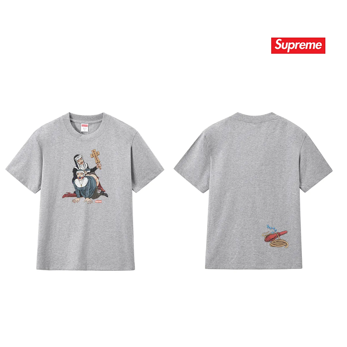 S196 P110💰 Sup American trendy printed short-sleeved loose ins casual versatile men's and women's new summer tops and trendy brand T-shirts. Loose fit. Made of 260g combed cotton double yarn. All three standards are complete from fabrics to accessories. ZP. Imported Matsui company's slurry printing will never crack. The whole piece adopts three-needle five-thread technology. The neckline-shoulder seam-sleeve seam is double-lined, which looks more three-dimensional and textured. The same process as the original version, classic version. Feel free to compare zp. The whole piece adopts three-needle five-thread craftsmanship (neckline-shoulder seam-sleeve seam double thread, which looks more three-dimensional and textured). It has the same craftsmanship as the original original, classic version. Color: black, white, light gray, pink, navy. Size: S M L XL XXL