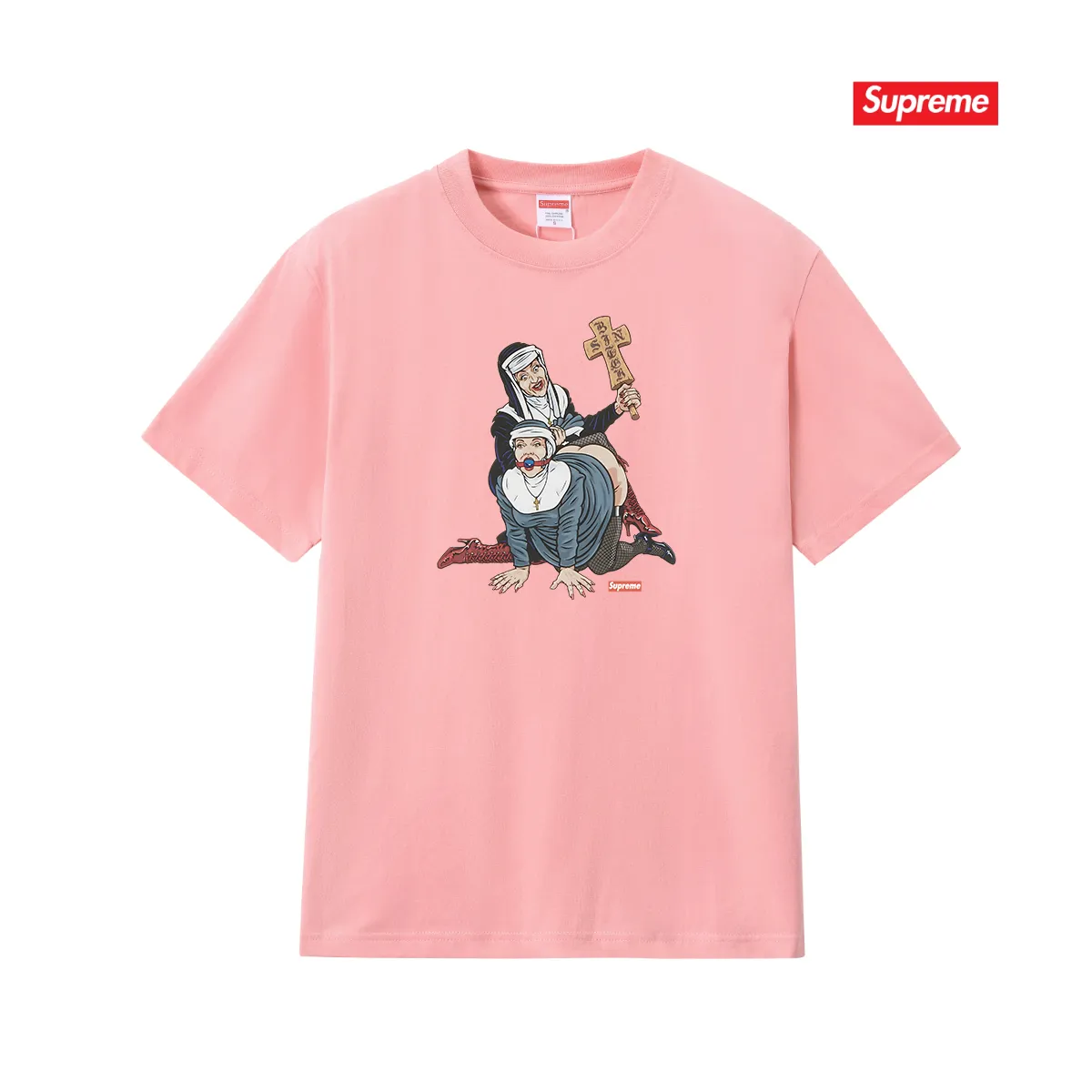 S196 P110💰 Sup American trendy printed short-sleeved loose ins casual versatile men's and women's new summer tops and trendy brand T-shirts. Loose fit. Made of 260g combed cotton double yarn. All three standards are complete from fabrics to accessories. ZP. Imported Matsui company's slurry printing will never crack. The whole piece adopts three-needle five-thread technology. The neckline-shoulder seam-sleeve seam is double-lined, which looks more three-dimensional and textured. The same process as the original version, classic version. Feel free to compare zp. The whole piece adopts three-needle five-thread craftsmanship (neckline-shoulder seam-sleeve seam double thread, which looks more three-dimensional and textured). It has the same craftsmanship as the original original, classic version. Color: black, white, light gray, pink, navy. Size: S M L XL XXL