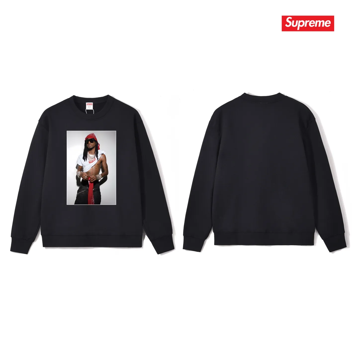 Style No. S1188 #terry p150💰 Velvet 160💰 New Sup FW 25 WEEK1 Playbi Caarti character print round neck sweatshirt Made of 400 grams of large terry (drop shoulder large version) fabric, soft texture and no pilling Imported environmentally friendly printing glue The pattern is bright and three-dimensional Quality💥Same style for men and women The upper body is trendy Color: black white gray Size: S M L XL XXL