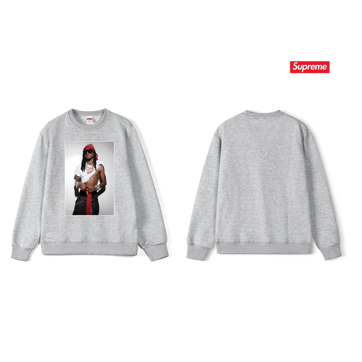 Style No. S1188 #terry p150💰 Velvet 160💰 New Sup FW 25 WEEK1 Playbi Caarti character print round neck sweatshirt Made of 400 grams of large terry (drop shoulder large version) fabric, soft texture and no pilling Imported environmentally friendly printing glue The pattern is bright and three-dimensional Quality💥Same style for men and women The upper body is trendy Color: black white gray Size: S M L XL XXL