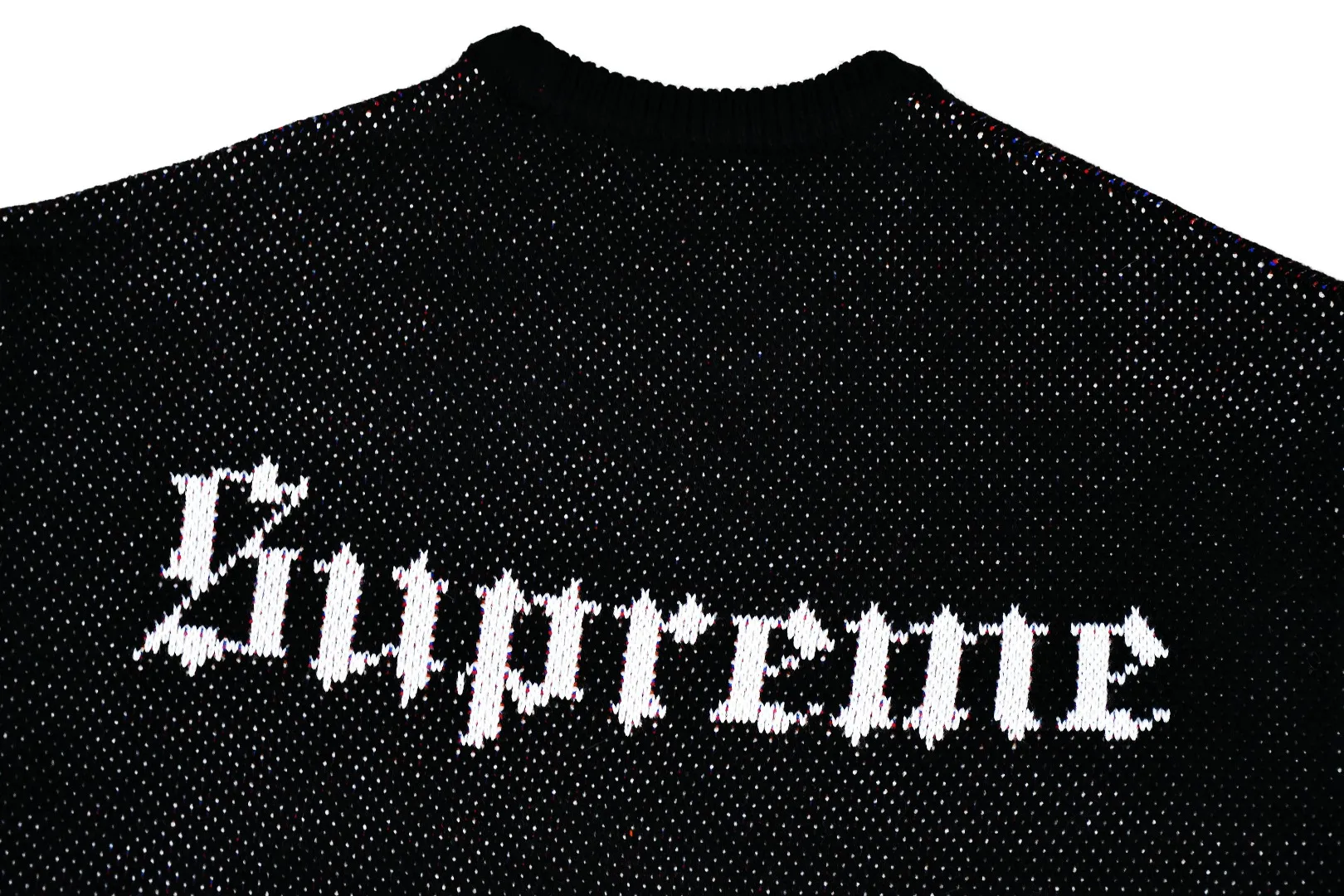 S584💰p350 Top version Supreme 24FW Snow White Snow White fairy tale sweater OS version Same style for men and women Customized YB texture wash mark Wool material: 1/13 wool Weaving method: sesame dot jacquard Number of needles: multi-gauge Machine: German STOLL computerized flat knitting machine Size: S~XL Color: black white