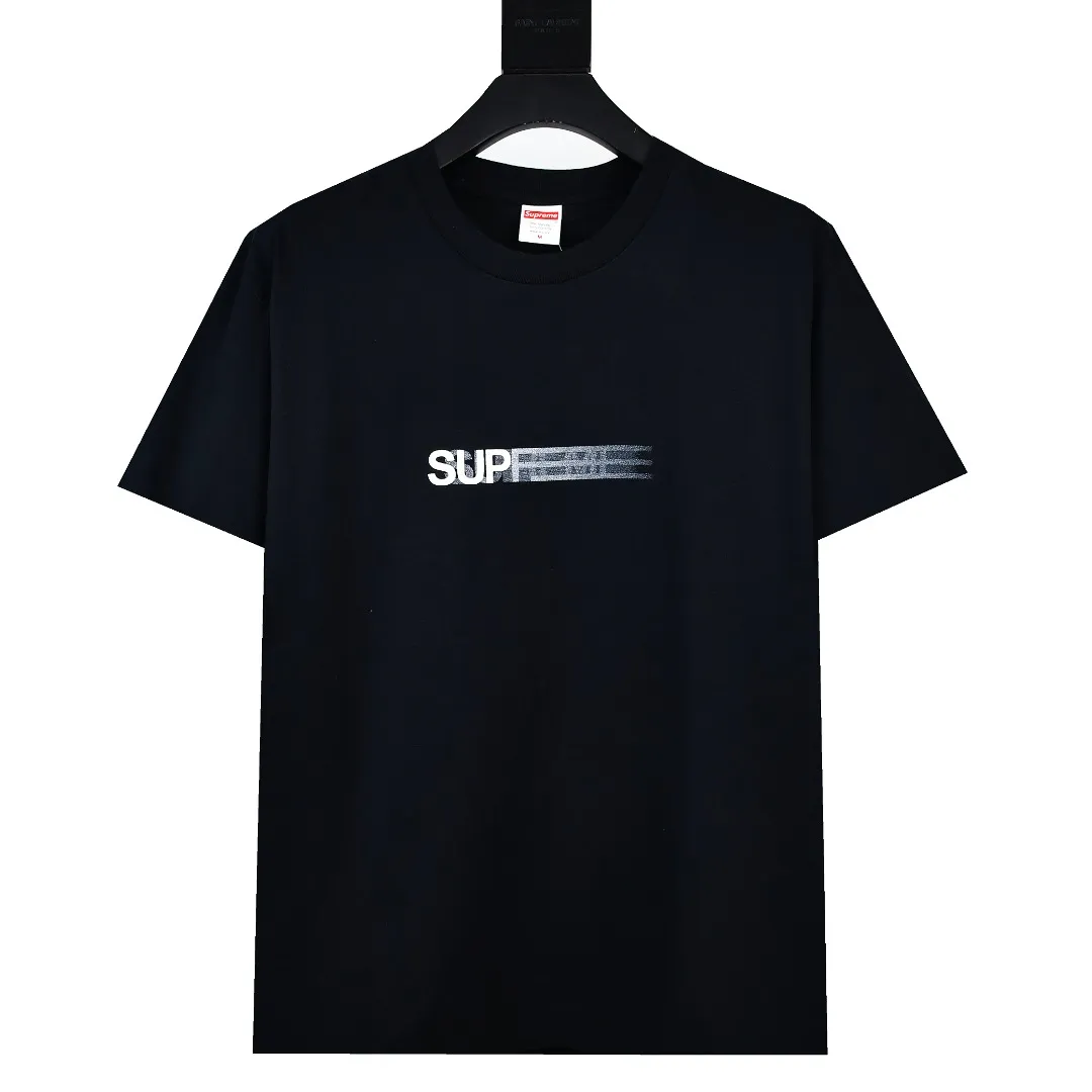 S326💰p130 Top version Supreme 23SS MOTION LOGO phantom LOGO short-sleeved T-shirt. Refuse to look at pictures to make products. Refuse to compare with wrong versions. Use cylindrical seamless technology (original technology. There are no stitched bones on the side of the clothes. Key points of identification) The fabrics are all custom-woven and dyed, 280g weight, 100% cotton, cylindrical fabric. Cylindrical fabric is a knitted fabric woven with a cylinder loom. The needles are distributed in a cylindrical shape on the fuselage. The gray fabric is a large cylinder, which needs to be opened and shaped before it can be used further. There are no slits on the side of the clothes, so there is no washing label on the side of ordinary short-sleeves. There is only one collar label behind the neck. The printing uses thermosetting ink printing imported from Belgium (different from conventional heat transfer printing), also known as plastic ink, or self-adhesive ink. Its ingredients are: mainly composed of polyvinyl chloride (PVC) and phthalates. PVC and phthalates, solid color The thermosetting ink is composed of a mixture of agents, stabilizers, and thickeners. It is not the digital direct printing marketed on the market. The printing texture of thermosetting ink cannot be achieved by digital direct printing. The collar label has a watermark anti-counterfeiting effect, a real anti-counterfeiting layer, a version with a high probability of passing the inspection, and the original packaging picture has a high probability of passing the test. Size：S-XL