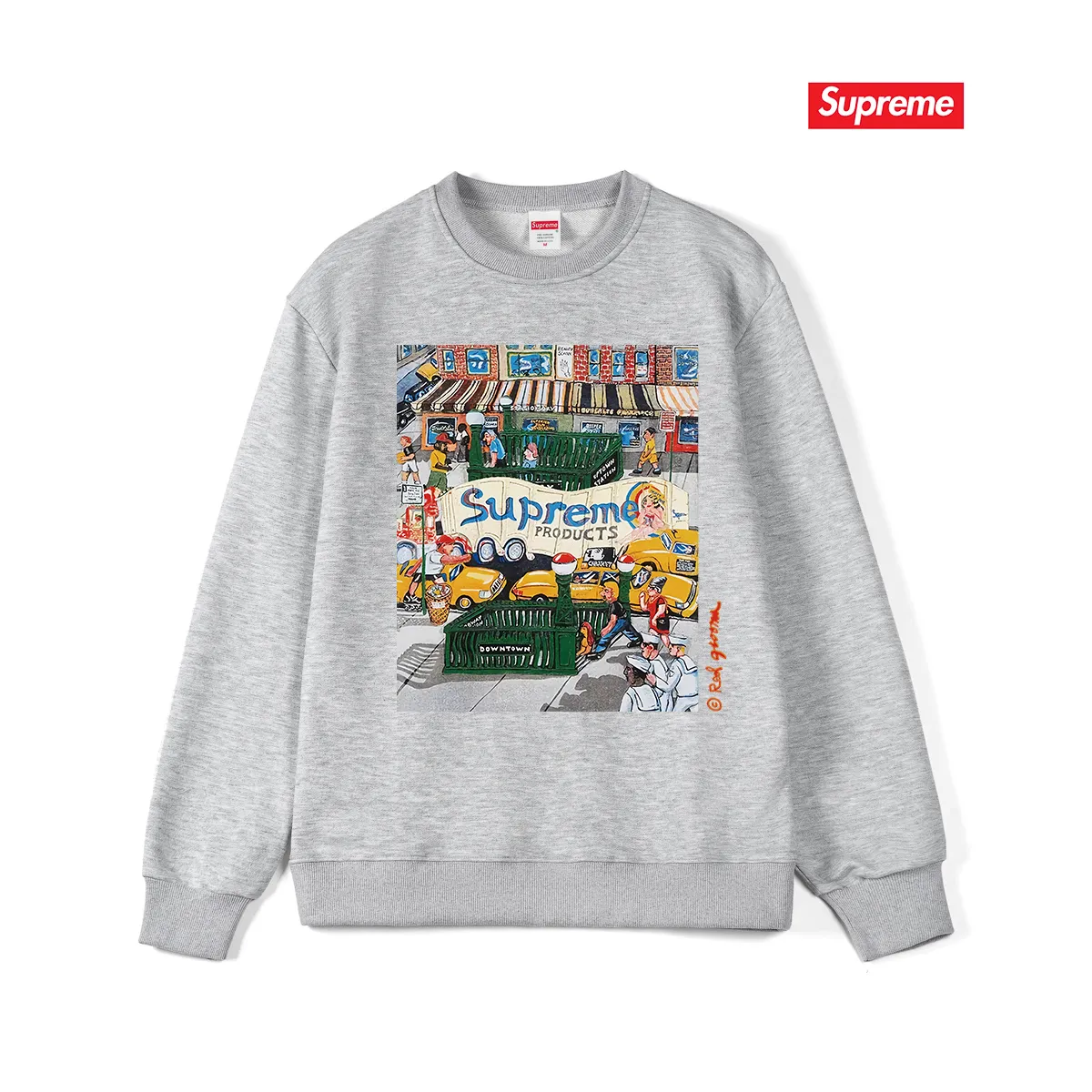 Style No. S1045 #terry p150💰 Velvet 160💰 Supreme SS22 Week 19 Manhattan Tee Cartoon letter Manhattan city street scene pattern print crew neck sweatshirt Made of 400g large terry (drop shoulder large version) fabric, soft texture and no pilling Imported environmentally friendly printing glue The pattern is bright and three-dimensional Quality 💥Same style for men and women The upper body is trendy Color: black white gray Size: S M L XL XXL